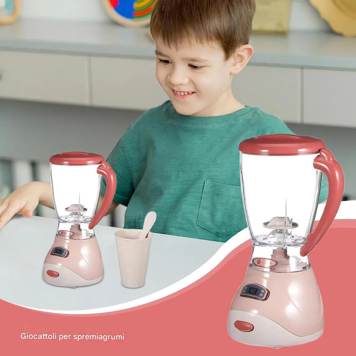Giocattoli, Fatti Finta Di Giocare A Frullatore, Giocattolo Di Frullatore Per Bambini, Caratteristica Del Suono Realistico, Sicuro Da Usare, Rosa, Per Bambini, Casa, Cortile, Parco, Asilo, Asilo ,