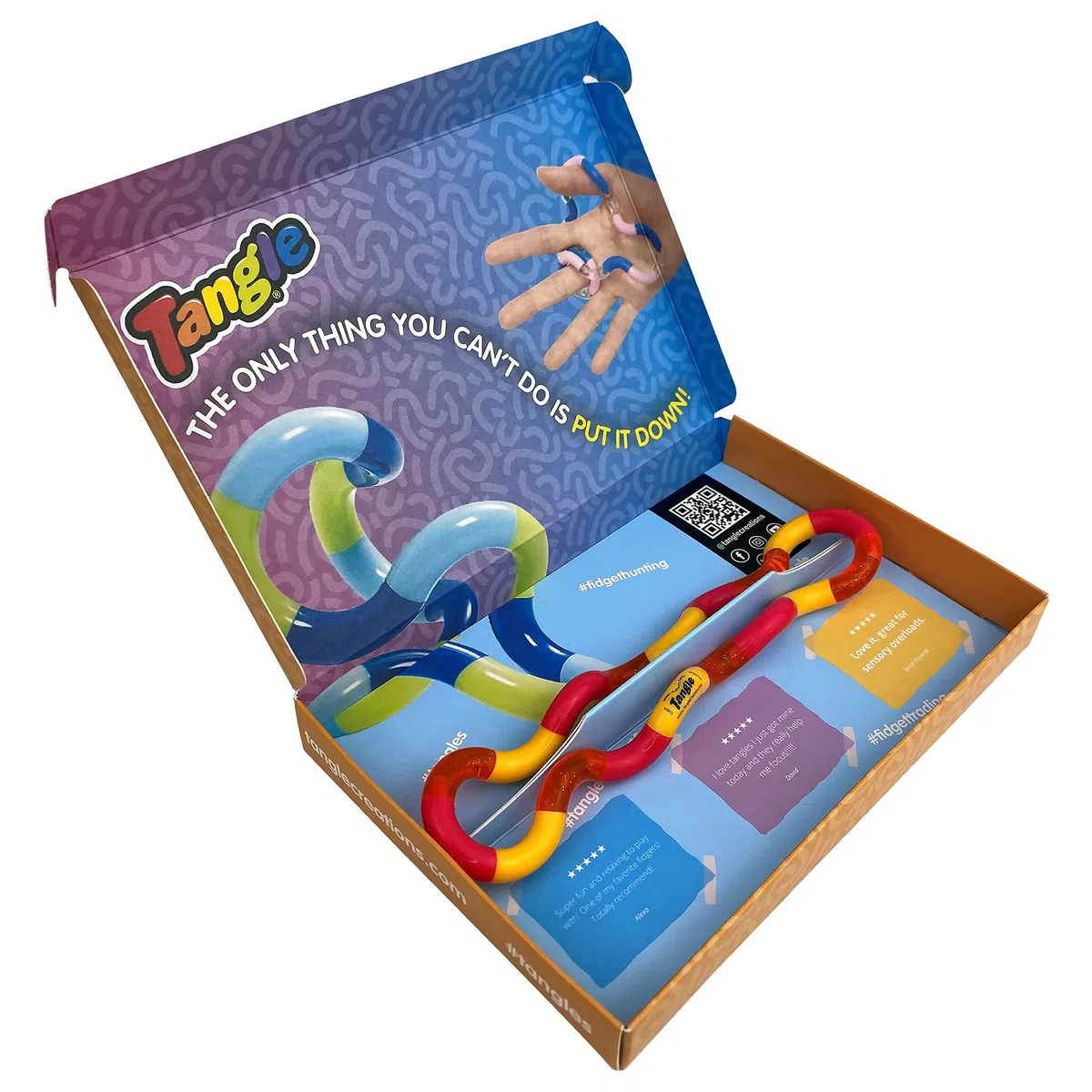 TANGLE Jr Classic (ciliegia) - Genuine Fidget Toys sensoriale - Twisty Fidget Toy Tangle Fidgets per bambini e adulti - Fidget Toy per la scuola - Regalo per adolescenti e adulti