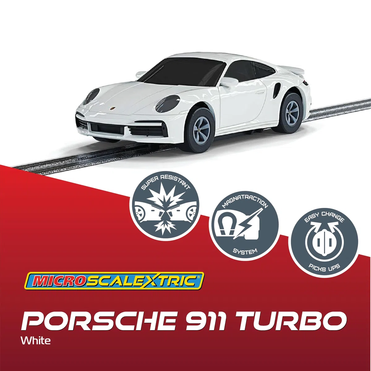 Micro Scalextric, Porsche 911 Turbo, bianco