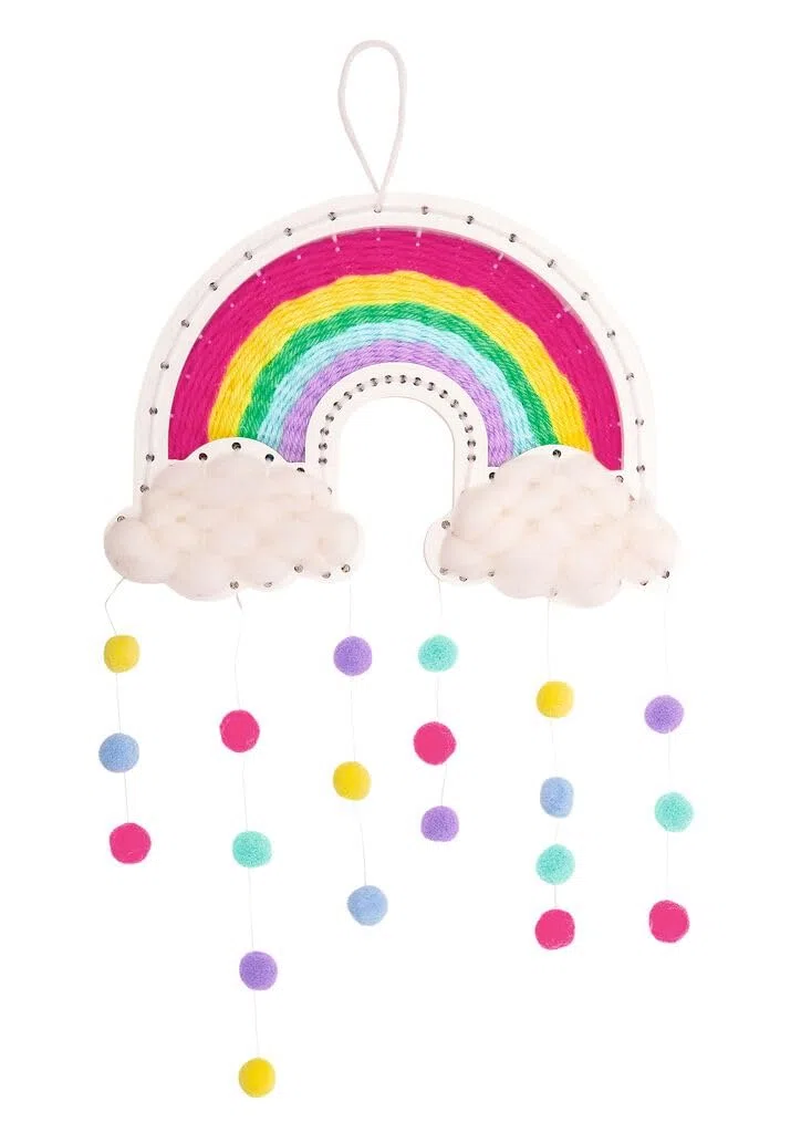 moses. Divertimento fai da te con arcobaleno, set completo per principianti, set fai da te con guida passo passo e cornice in legno, apprendimento a tessitura per bambini a partire dagli 8 anni,