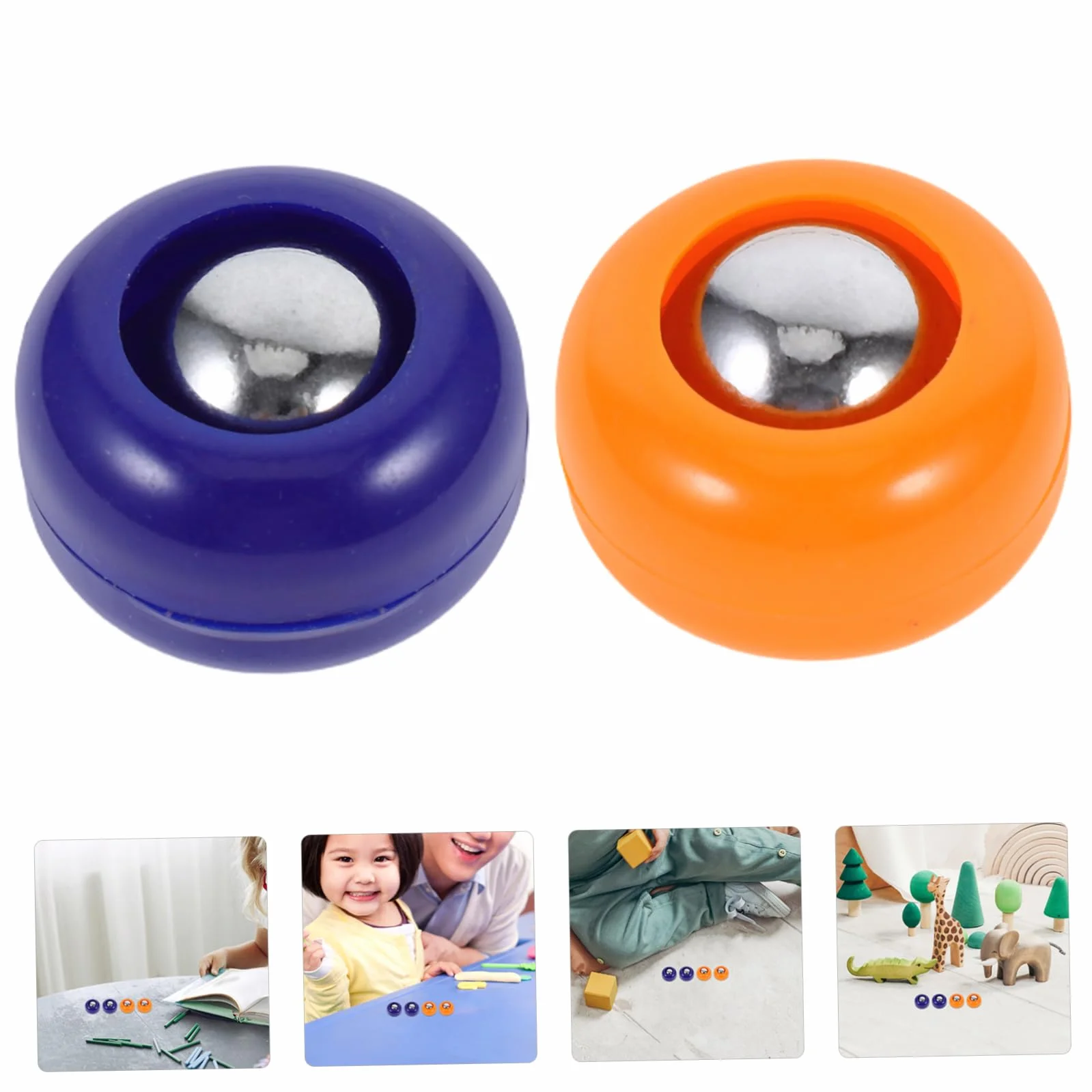 Vaguelly Mini Shuffleboard da Tavolo 20 Pezzi, Accessori in Pp per Gioco di Curling, Set Completo per Interni ed Esterni, Dischi Colorati Blu e Arancione, Attrezzatura Sportiva