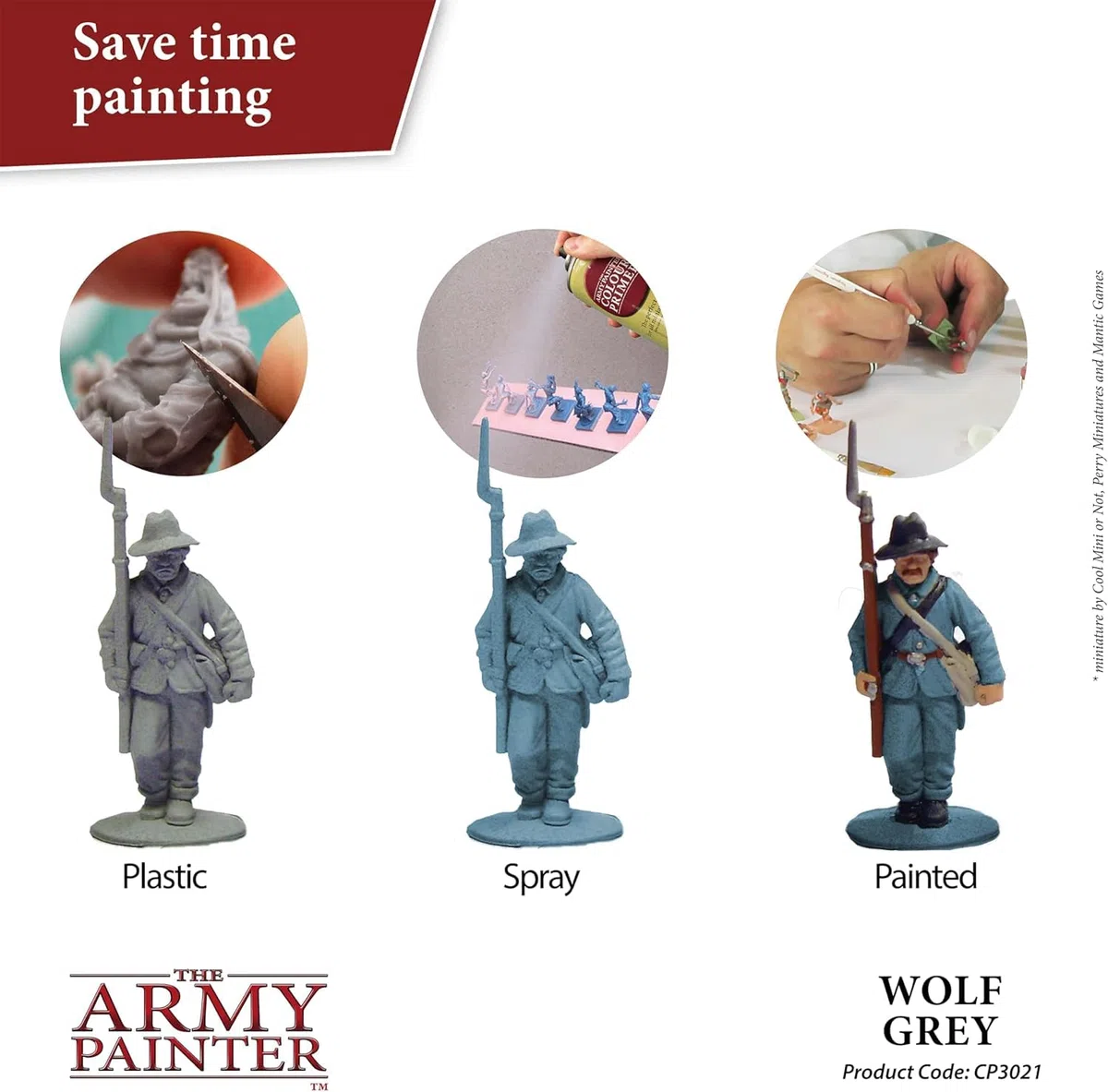 Army Painter 3021 - Primer Spray per dipingere Miniature, Colore: Grigio