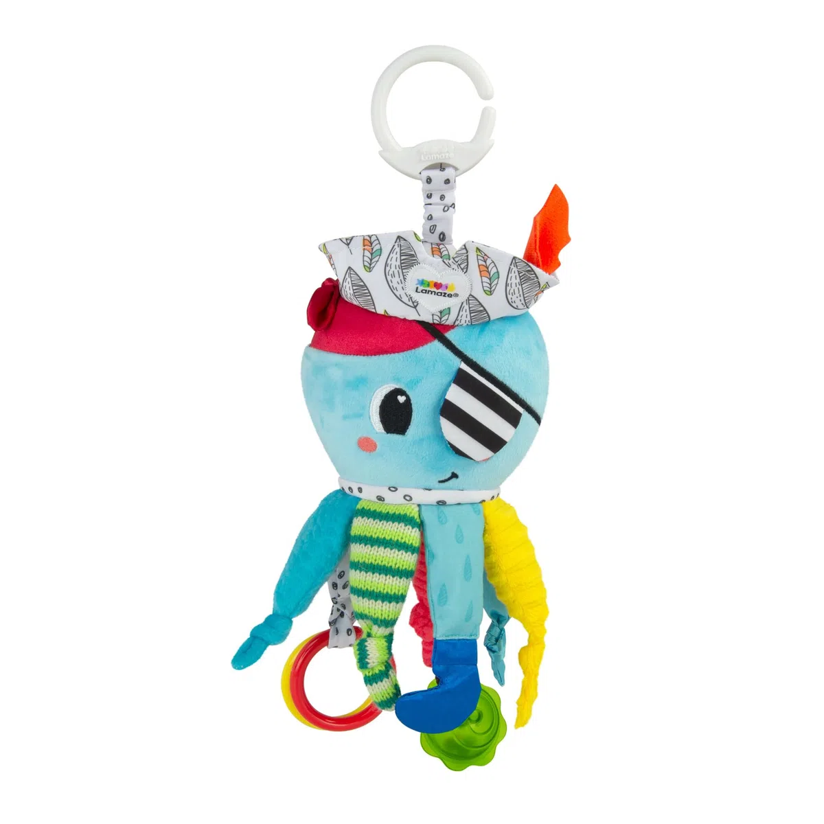 Lamaze Captain Calamari, Clip on Pram and Pushchair Newborn Baby Sensory Toy for Babies Boys and Girls from 0 to 6 Months