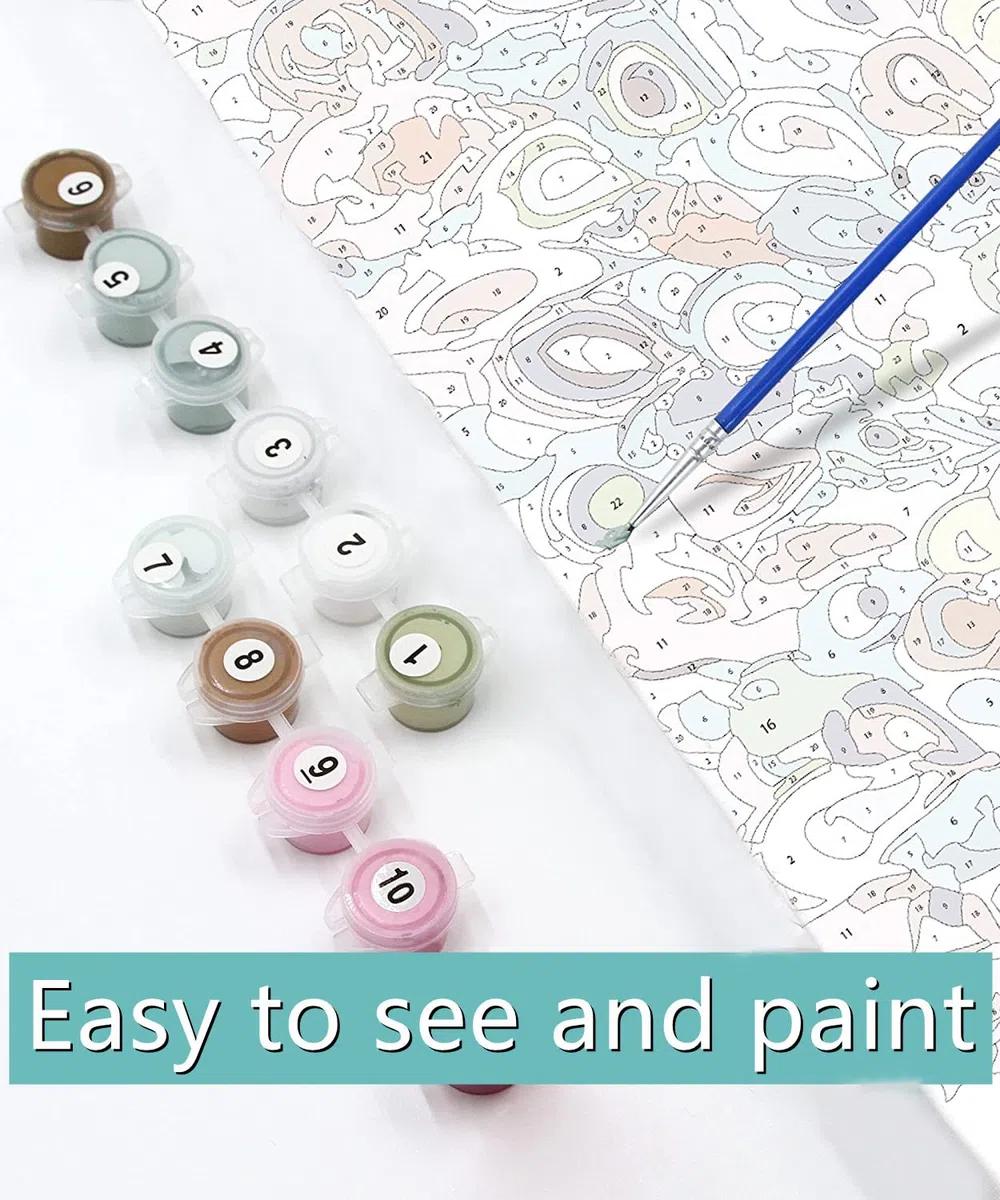 JanFebMar DIY Kit per Dipingere con Numeri Adulti Dipingere con i Numeri Bambini Principianti Decorazione della Casa Senza Cornice 40x50cm