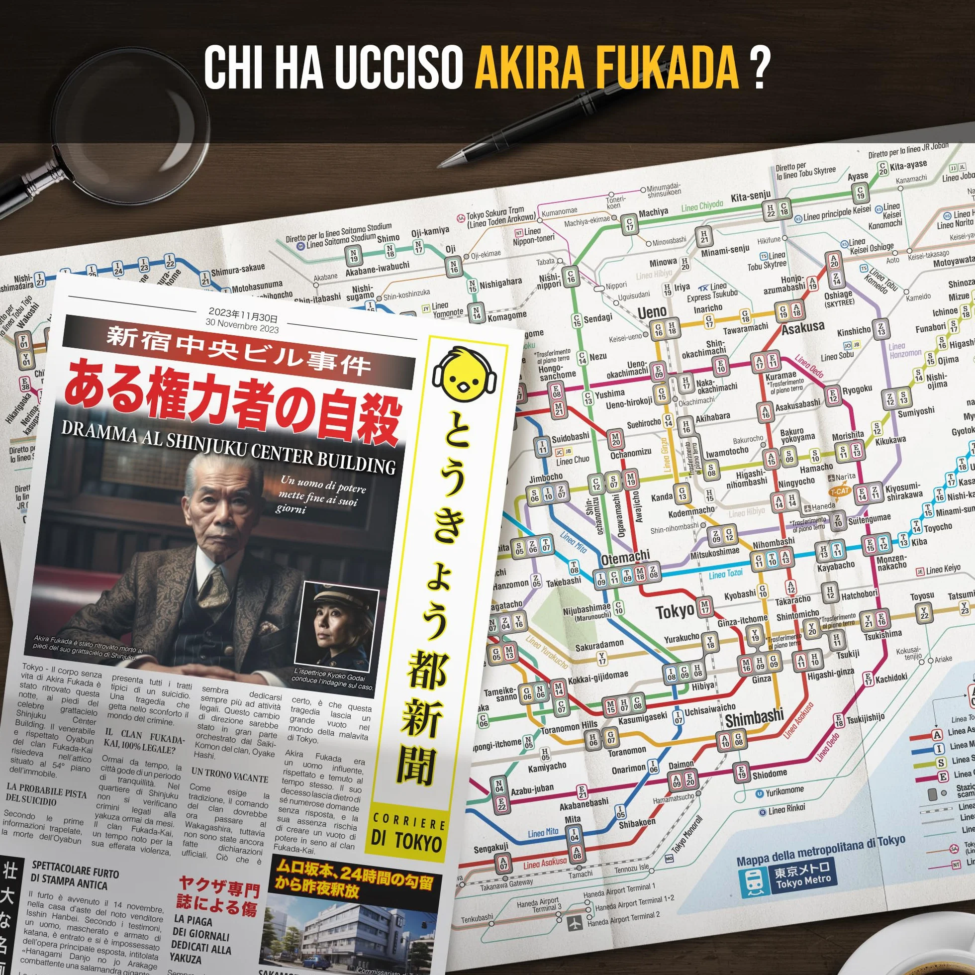 Platonia Games Profiler – Il Segreto degli Yakuzas: Chi ha ucciso Akira Fukada? Gioco investigativo tipo escape game – Dossier completo con enigmi e prove – 1-6 giocatori, 1h30-2h