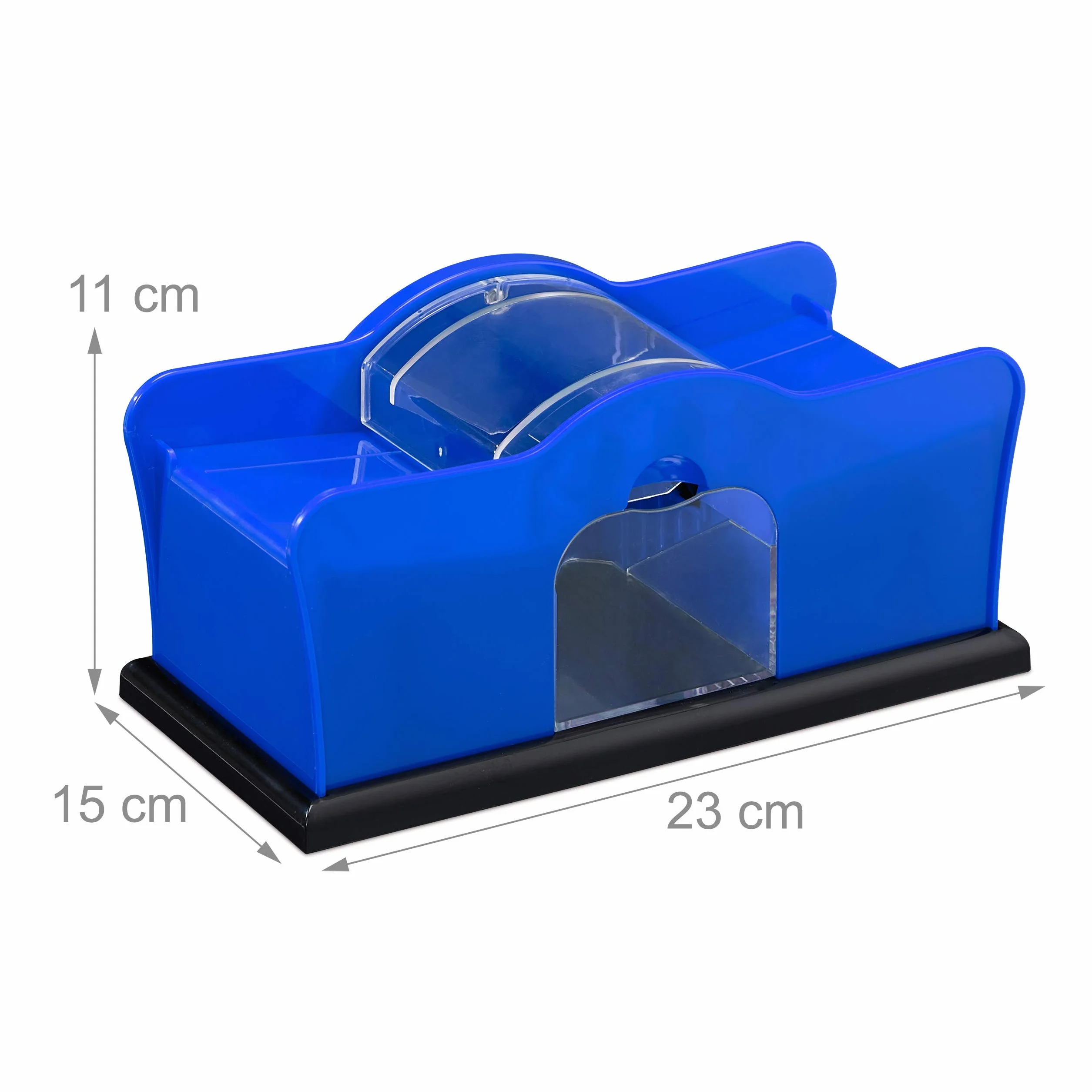 Relaxdays Shuffler - Mescolatore di Carte Unisex, per Adulti, 2 mazzi con manovella, per Carte da Gioco Fino a 91 mm, in plastica