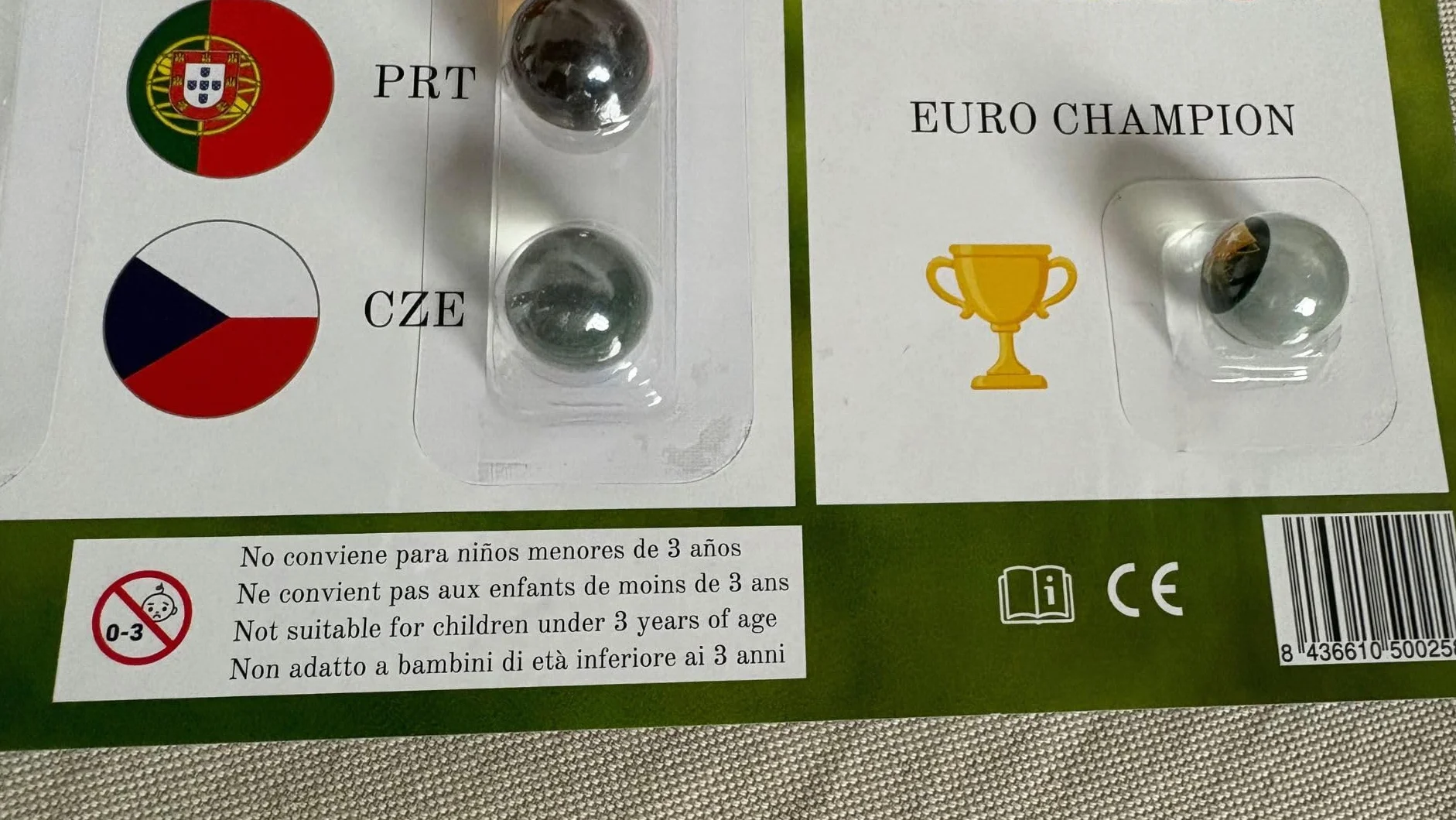 25 biglie di vetro per bambini con bandiera della Coppa del Mondo, 16 mm, ideali per corse di marmo e gare di marmo