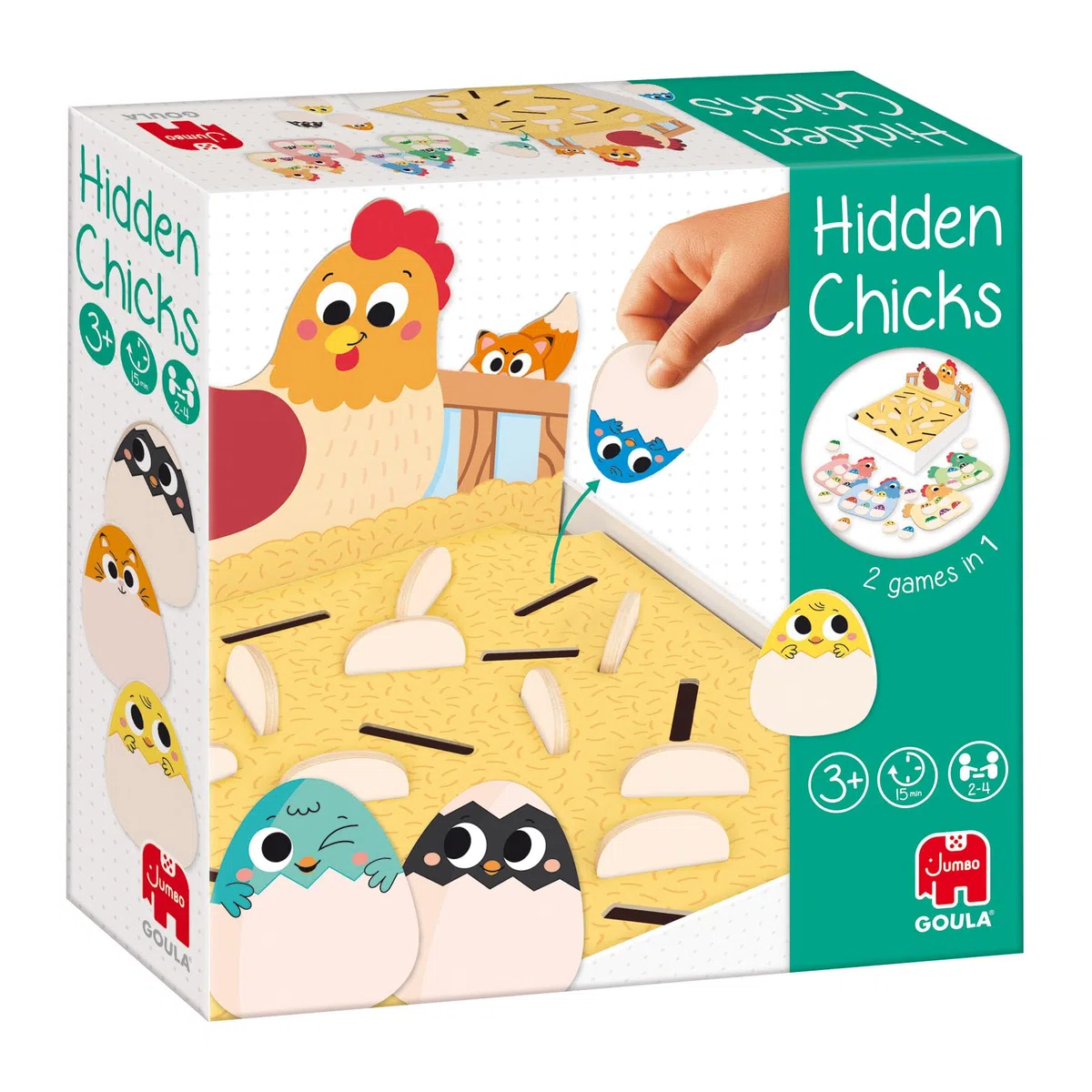 Goula Hidden Chicks – Gioco di Memoria e Lotto per Bambini dai 2 Anni in su – Stimola la Concentrazione, la Percezione Visiva e la Memoria – Incantevole Tema di Gallinelle – Per Bambine e Bambini