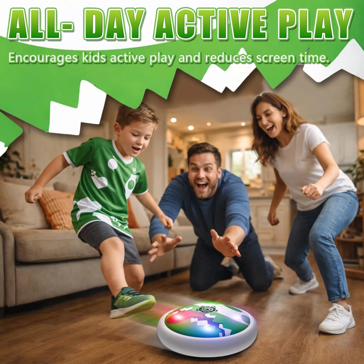 Yosi Pallone Calcio Fluttuante, Giochi Super Bro, Hoverball con Luci LED, Paracolpi in Schiuma Morbida, Calcio Interno Giocattoli Bambini Regalo Bimbo 3-12 Anni