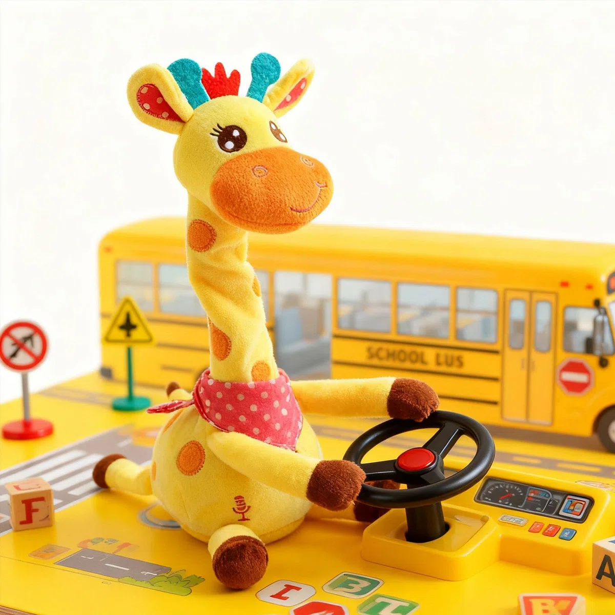 Peluche interattivo Divertente a Forma di Giraffa Che e Balla, Giocattolo per Bambini da Viaggio