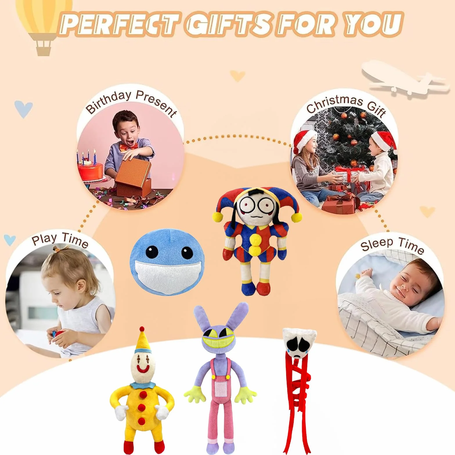 POPOYU Digital Pomni Jax, Peluche 30 cm Circus Figura Regalo Natale Compleanno