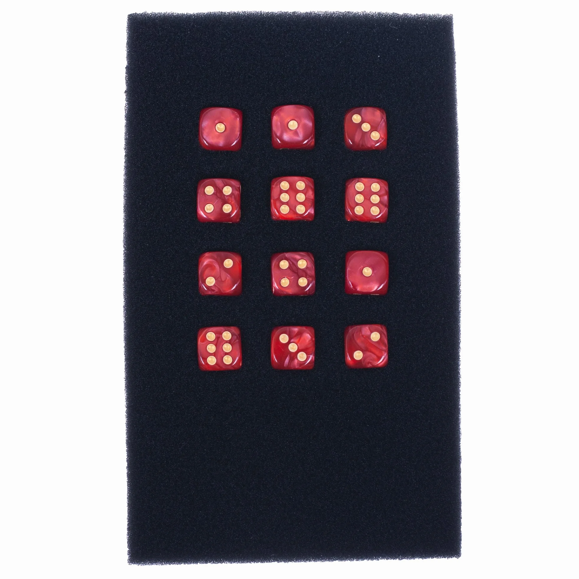 Epic Forge Set di 12 dadi D6-12 mm, colore: Rosso