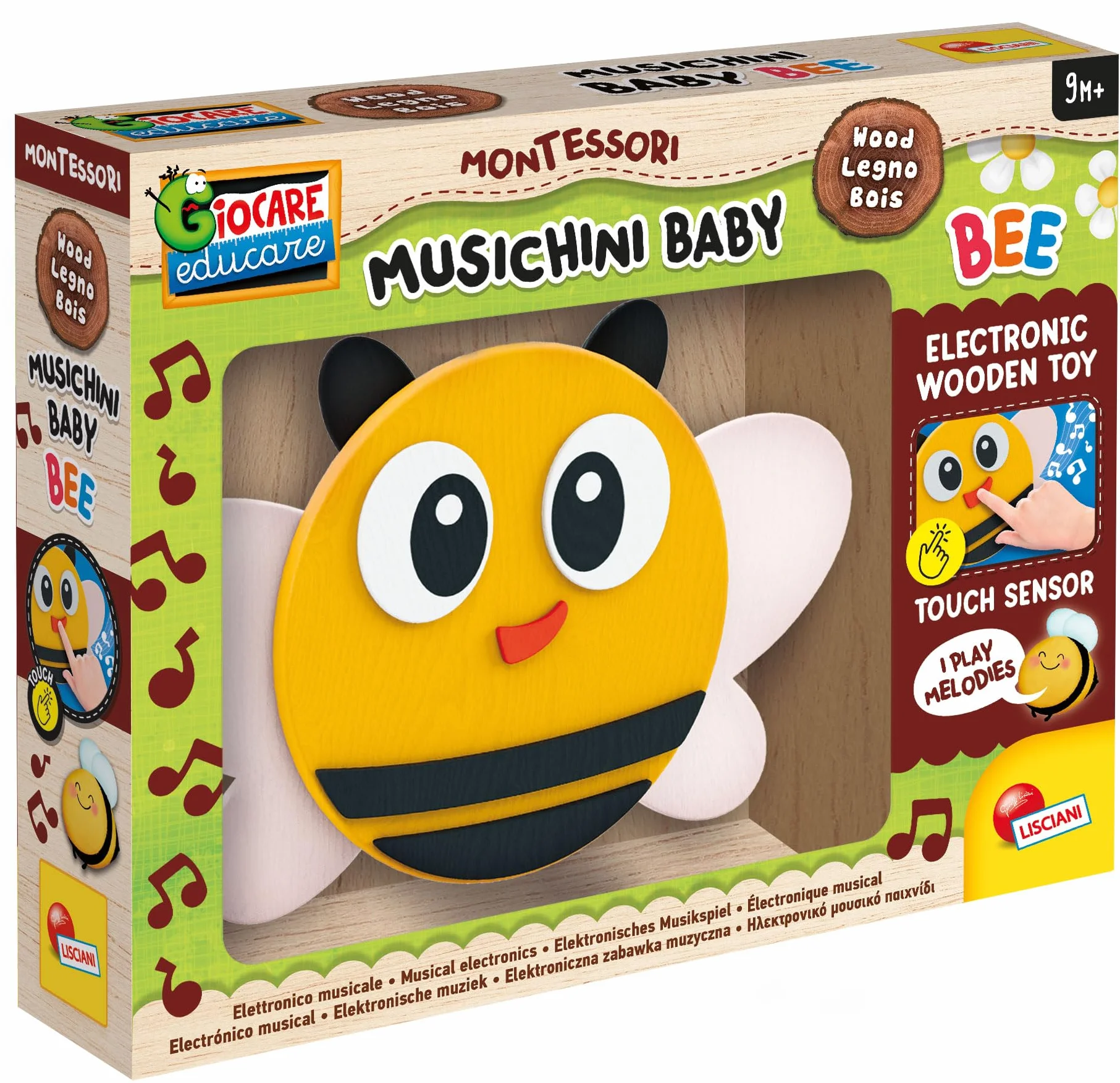 Liscianigiochi-Montessori Baby Wood musichini Bee, 105410, Multicolore, Taglia Unica