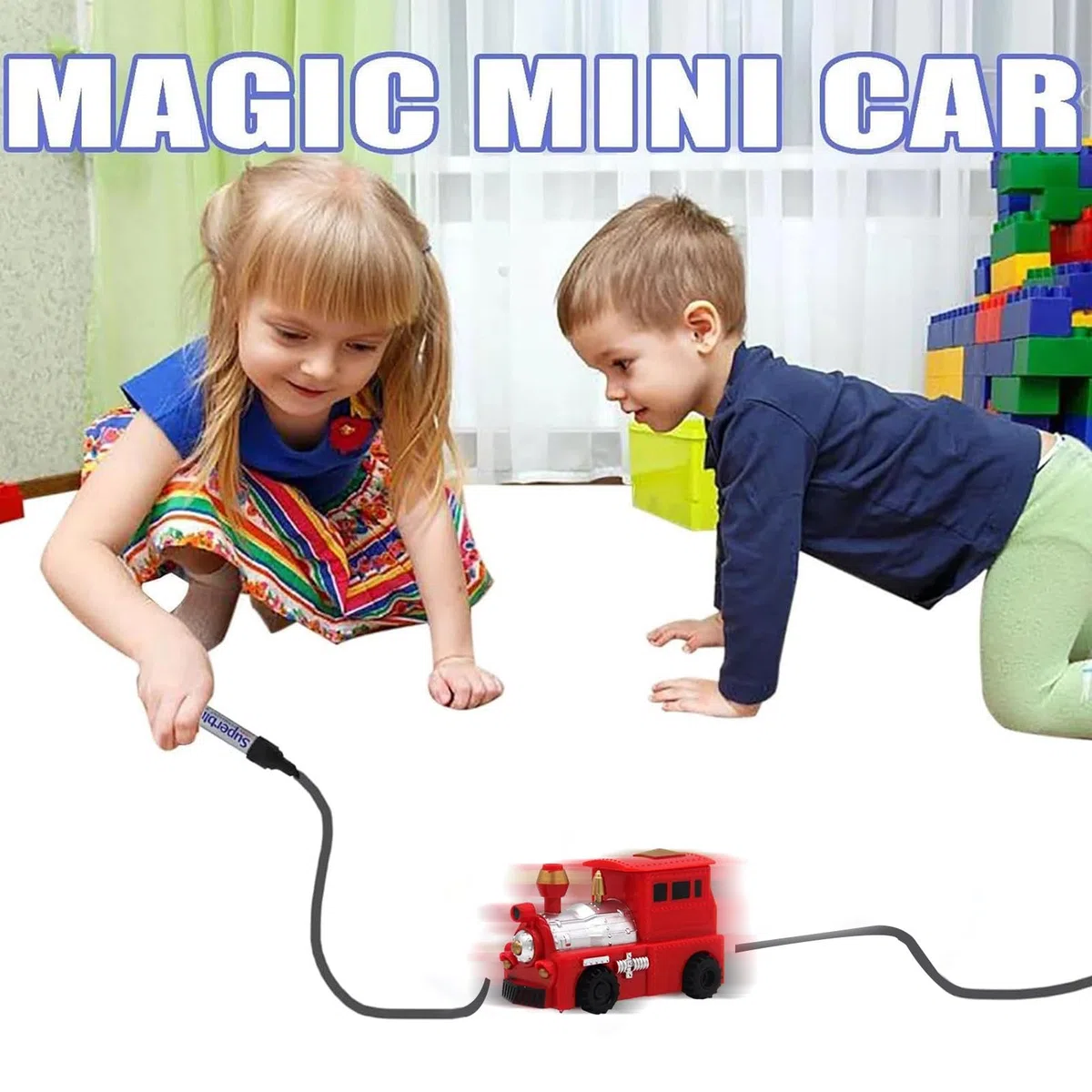 Follow The Inductive Car, New Magic Portable Car Toys, Logical Thinking Sensor Truck Toy with Optical LED, Imaginative Creation Birthday Gift for Boys