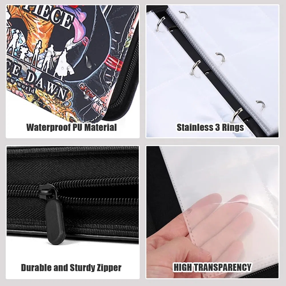 Onepiiece Album per Carte Album di Carte Collezionabili 50 Pagine e può Contenere 400 Carte Portatile Impermeabile Raccoglitore per Carte