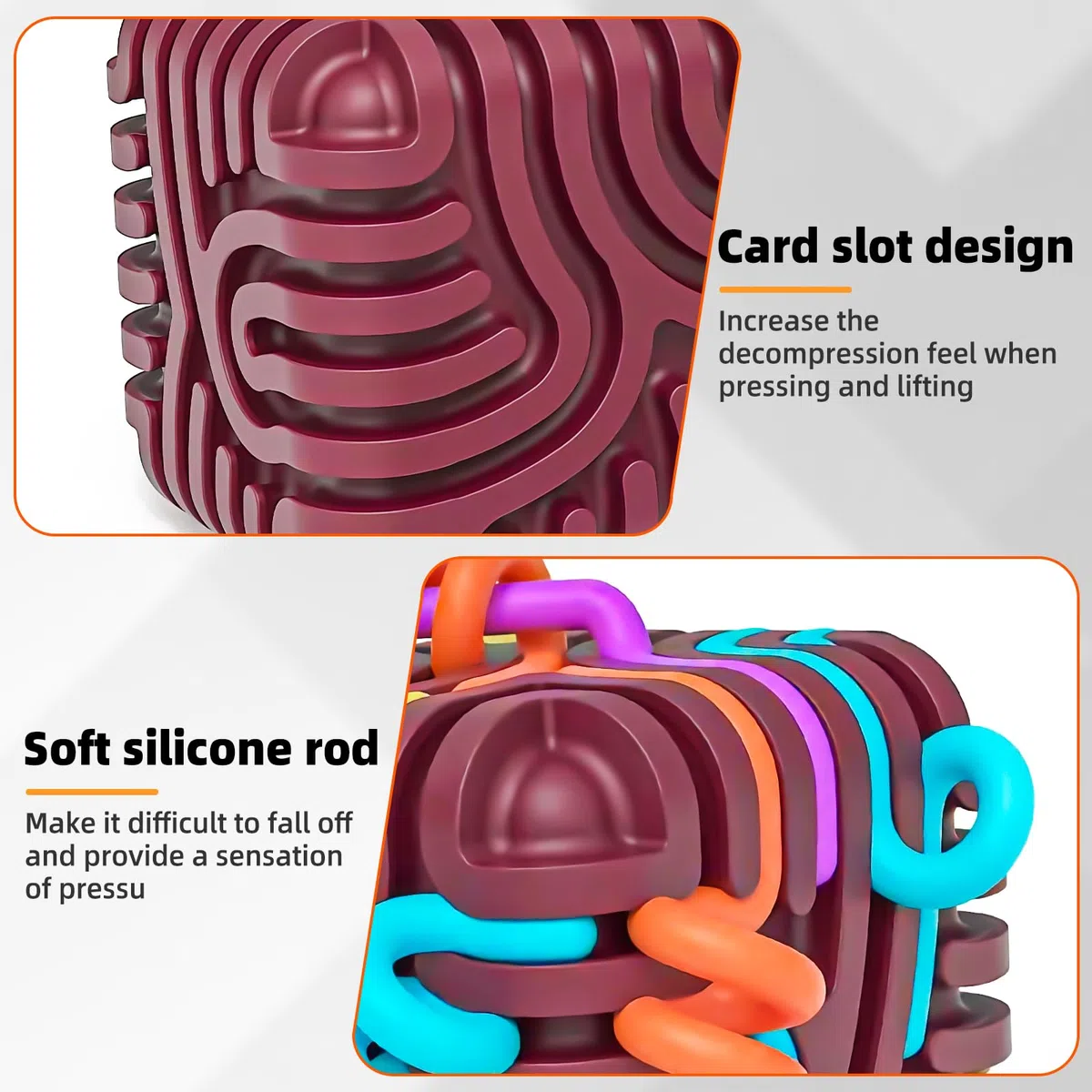 3D Sensorik Attività Sensoriale, Sensory Activity Board Silicone, Giocattolo in Silicone Bambini, Giochi da Viaggio Bambini 3 4 5 6 anni per ADHD Autismo con Borsa
