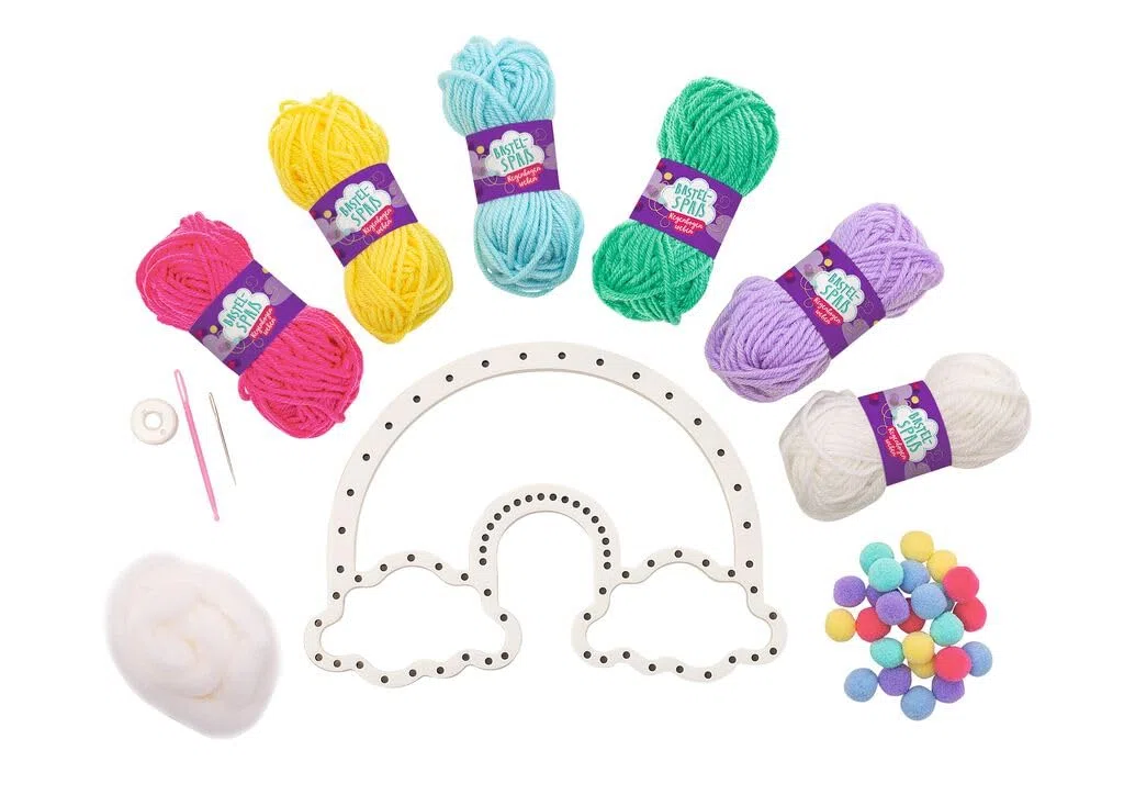 moses. Divertimento fai da te con arcobaleno, set completo per principianti, set fai da te con guida passo passo e cornice in legno, apprendimento a tessitura per bambini a partire dagli 8 anni,