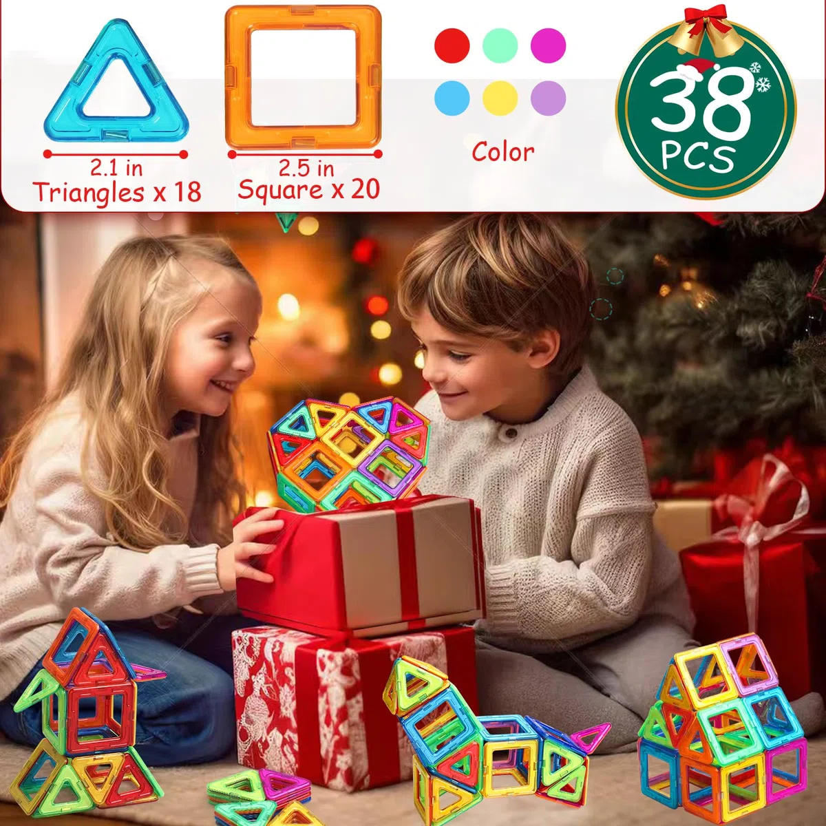 Costruzioni Magnetiche Giochi per Bambini 3 4 5 6 Anni 38 Pezzi Magneti Giochi Bambina 3 Anni Creativi Educativi Giochi Magnetici Idel Regalo Bambini Bambina Ragazzi 3 4 5 6 7 8 Anni Compleanno Natale