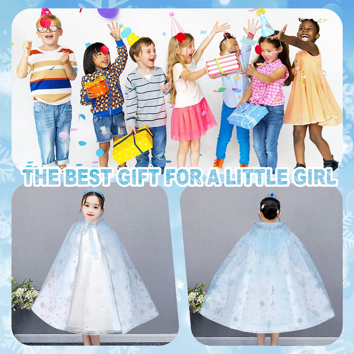 XEPST Mantello Principessa Bambina, Costume Principessa con Cappuccio, Mantello Della Principessa Accessorio Scialle Cape Ragazze da Costume Halloween Carnevale Cosplay