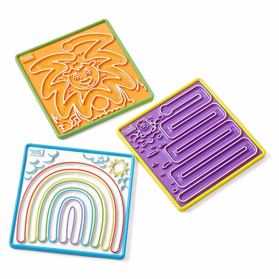 Learning Resources Set da 3 Labirinti della consapevolezza , Tavolette per la respirazione double-face da seguire con le dita, Mindfulness per bambini, Giocattolo di apprendimento socio-emotivo