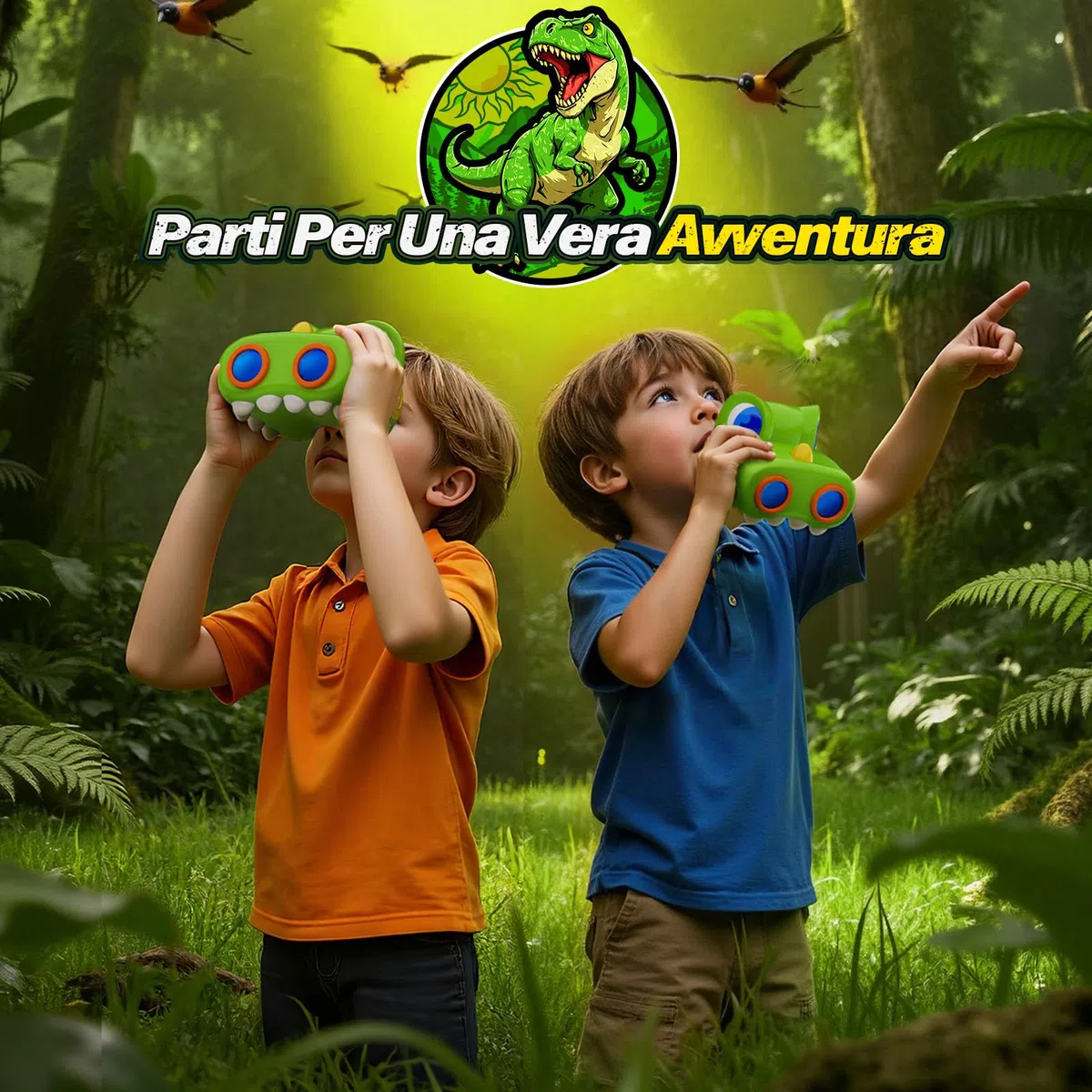Binocolo Bambini con Guida Uccelli,Dinosauro Bambina Regalo 3-12 Anni Giochi Bambina 3 4 5 6 7 8 9 Anni, Giocattolo Bambini Gioco Bimba 3-10 Anni Femmina Educativo Viaggio Regali di Natale Compleanno
