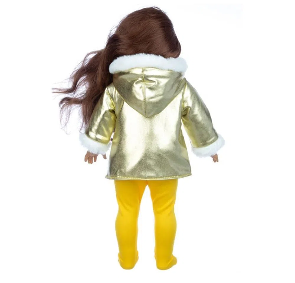 NIXNUT Vestiti per Bambole Abito Invernale Cappotto Lungo Soprabito Collant e Pantaloni per Bambola American Girl da 18 pollici