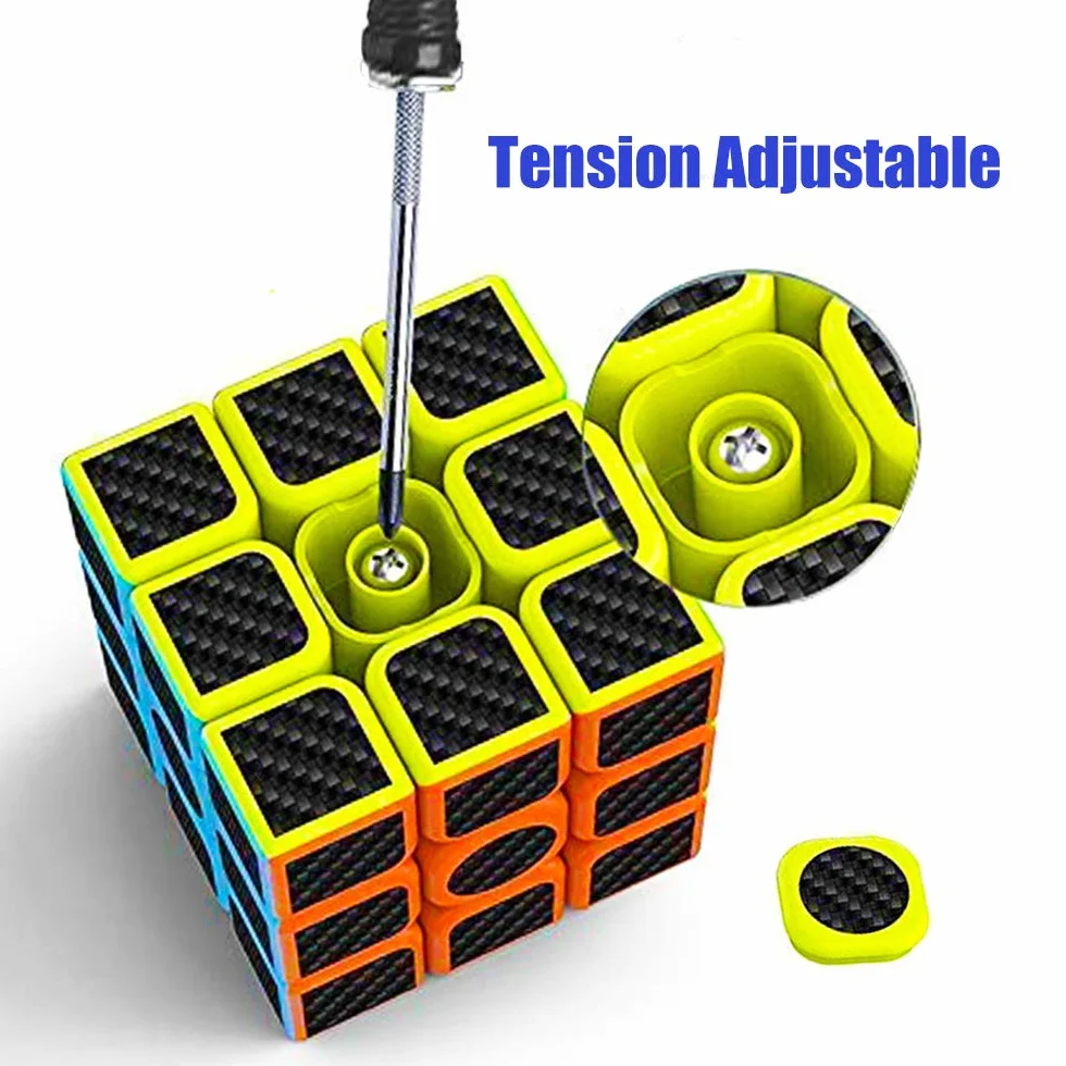 ROXENDA Speed Cube Set,[2 Pezzi] Cubo di Velocità 2X2 3X3 Speedcube Originale con Istruzioni (Carnon Fiber)