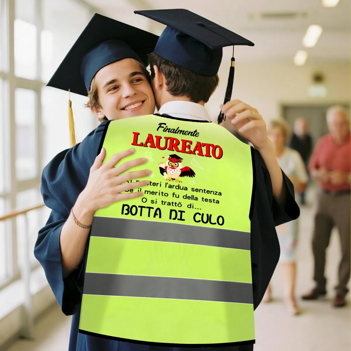 HOWAF Regalo Laurea Uomo, Gilet Laureato per Travestimento Costumi Scherzi Laurea Gadget Divertenti