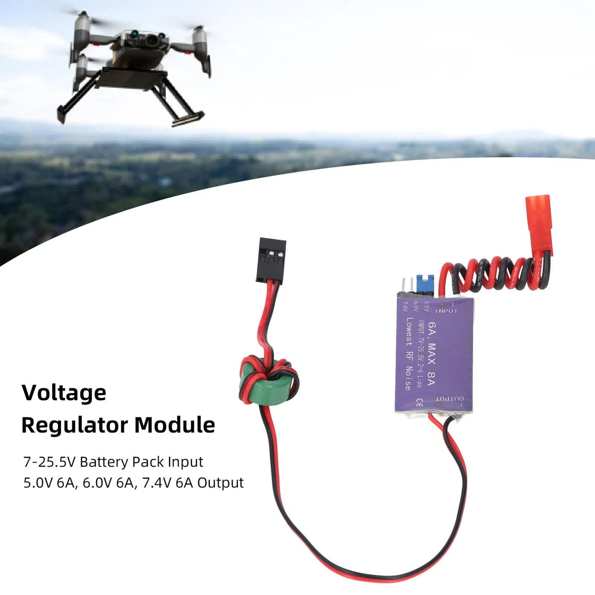Fafeicy Modulo Regolatore Esterno del Regolatore di Tensione UBEC 5V 6V 7.4V 6A ELICOPTER RC RC 7 a 25,5 V.