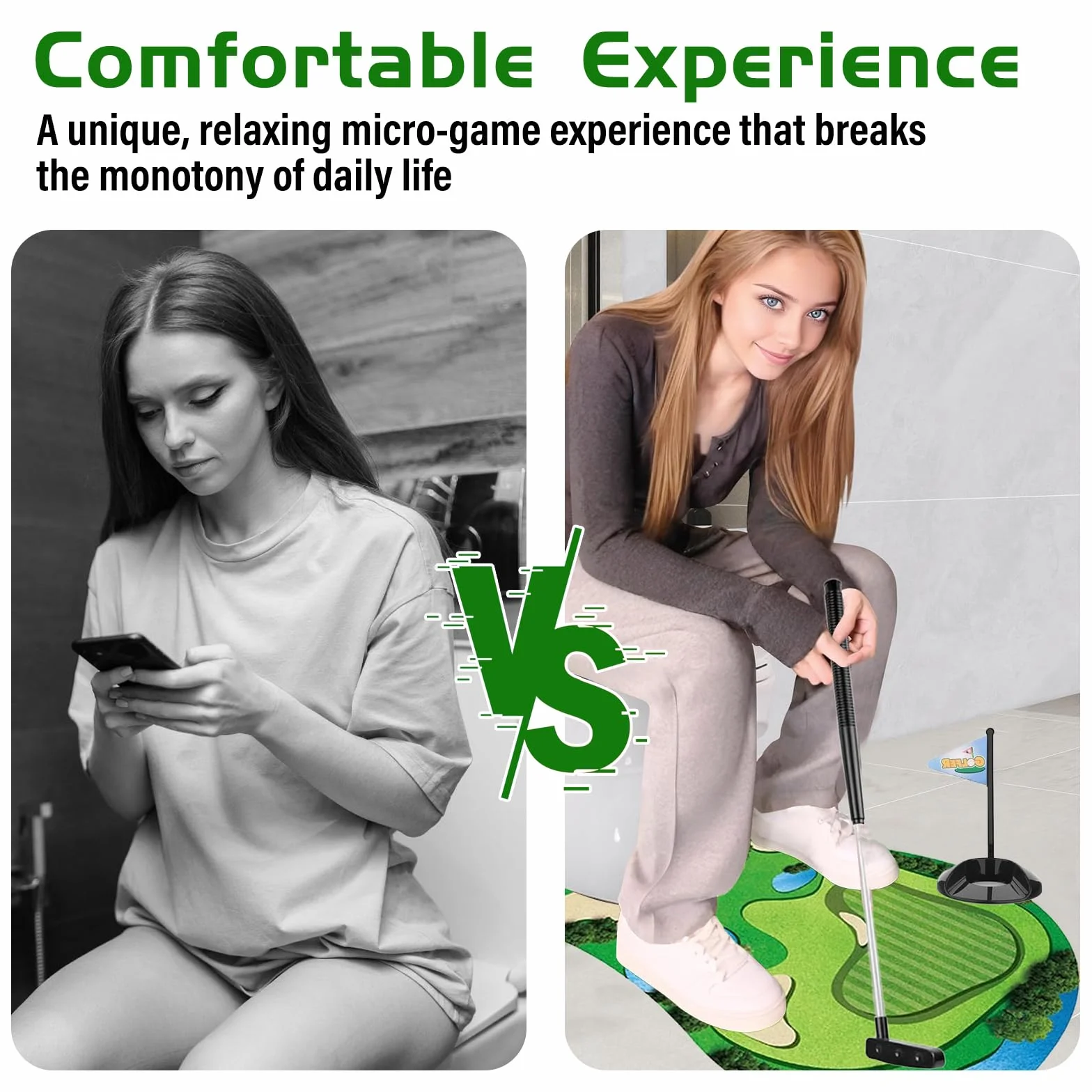 Toilet Golf Game, Mini Golf Divertente per Il Bagno, Minigolf Putter Gioco da Toilette, Set da Golf per WC per Divertimento e Intrattenimento, Sollievo dallo Stress e Relax Regaloesilarante