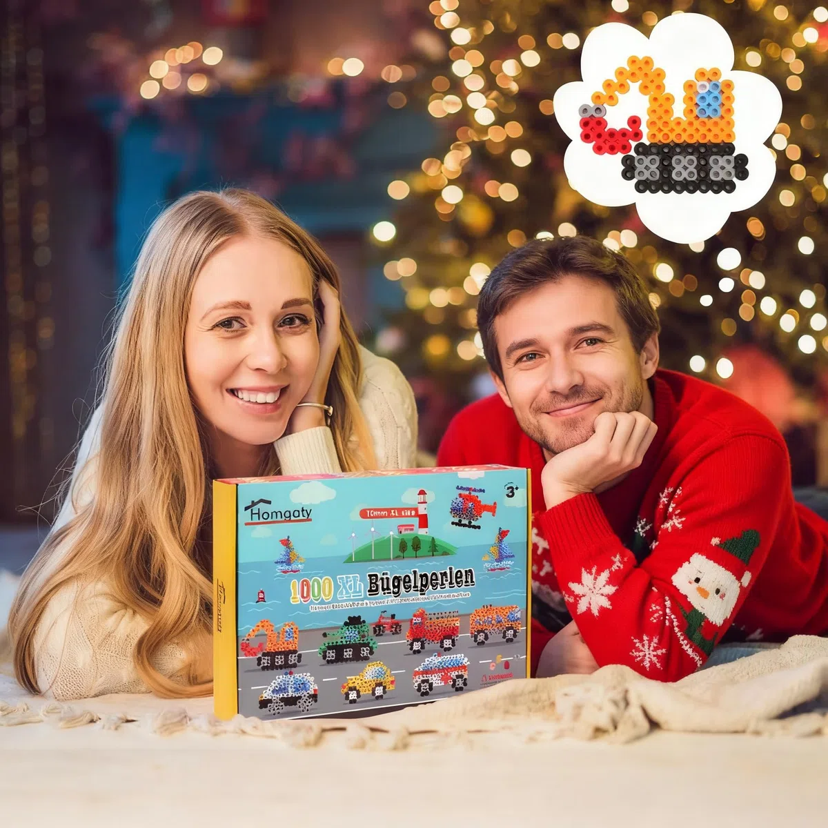 Homgaty Perline da Stirare 10 mm, Oltre 1000PZ con Piastre e Accessori, Grandi Perle per Bambini, Set Creativo Fai da te con Tanti Modelli, Ideale dai 3 Anni in Su (Trasporti)
