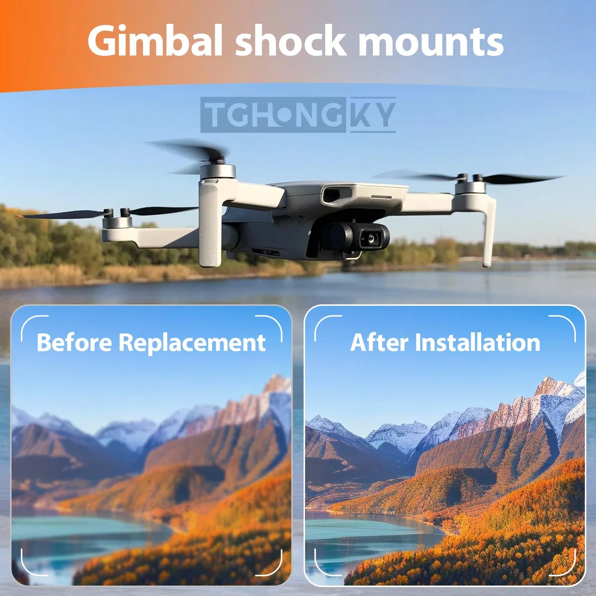 Supporto Ammortizzatore cardanico Antiurto Compatibile con DJI Mini 2/SE/mini Staffa Di Assorbimento Delle Vibrazioni del Giunto Cardanico con Strumenti