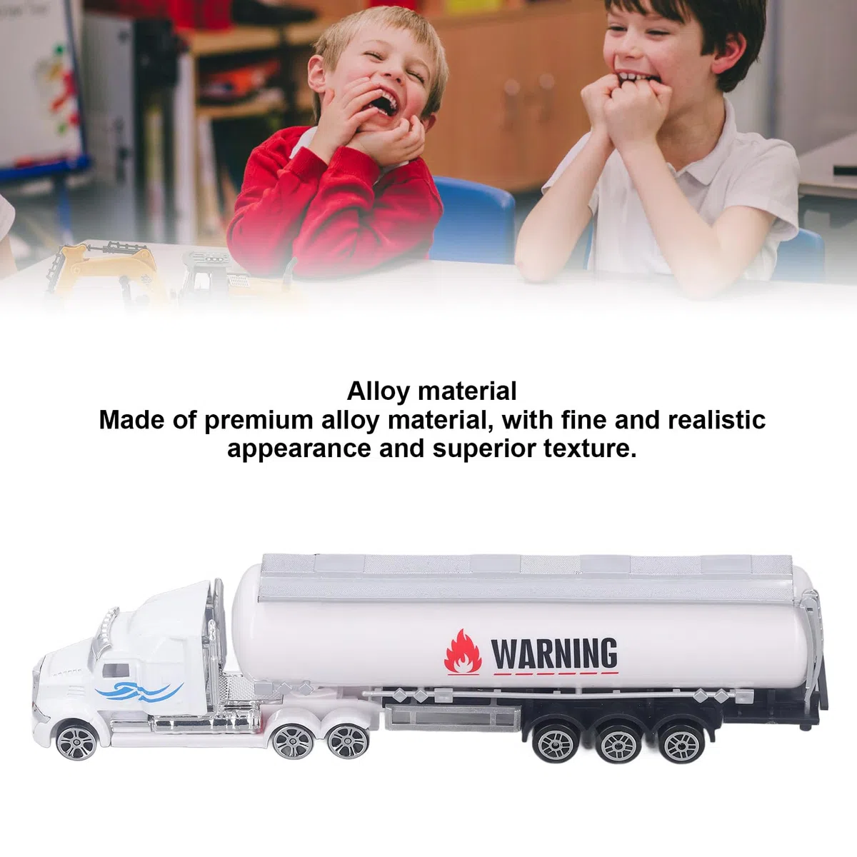 Modellino di camion petroliera,Alta simulazione,Rimorchio cisterna in lega realistica interattiva giocattoli,Veicoli modello di trasporto,Giocattoli per ragazzi