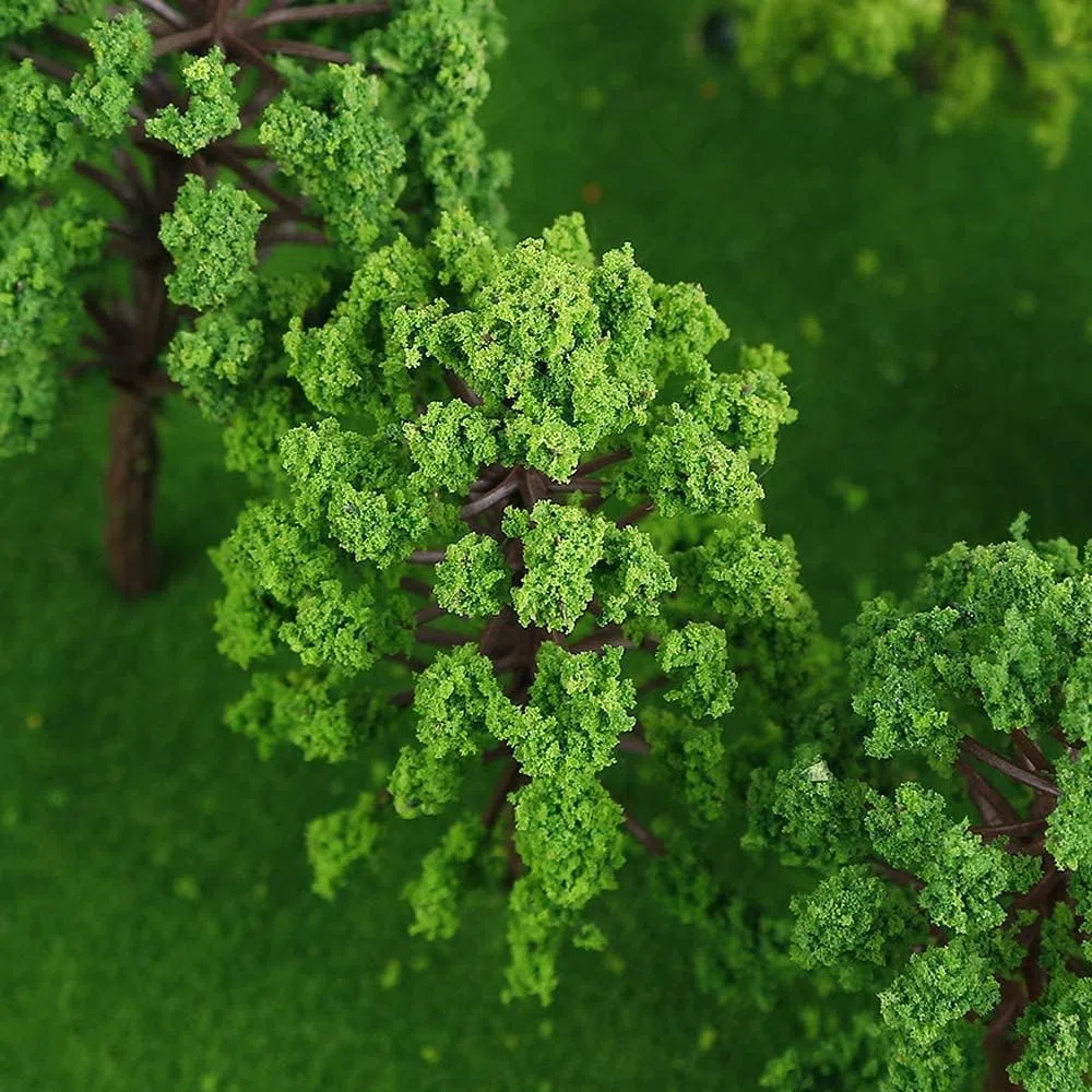 60 alberi modello di paesaggio, alberi e arbusti in miniatura, albero di fiori, albero in plastica modello albero, modello misto, per paesaggi fai da te, paesaggi in miniatura, 12 stili (2-6 cm)