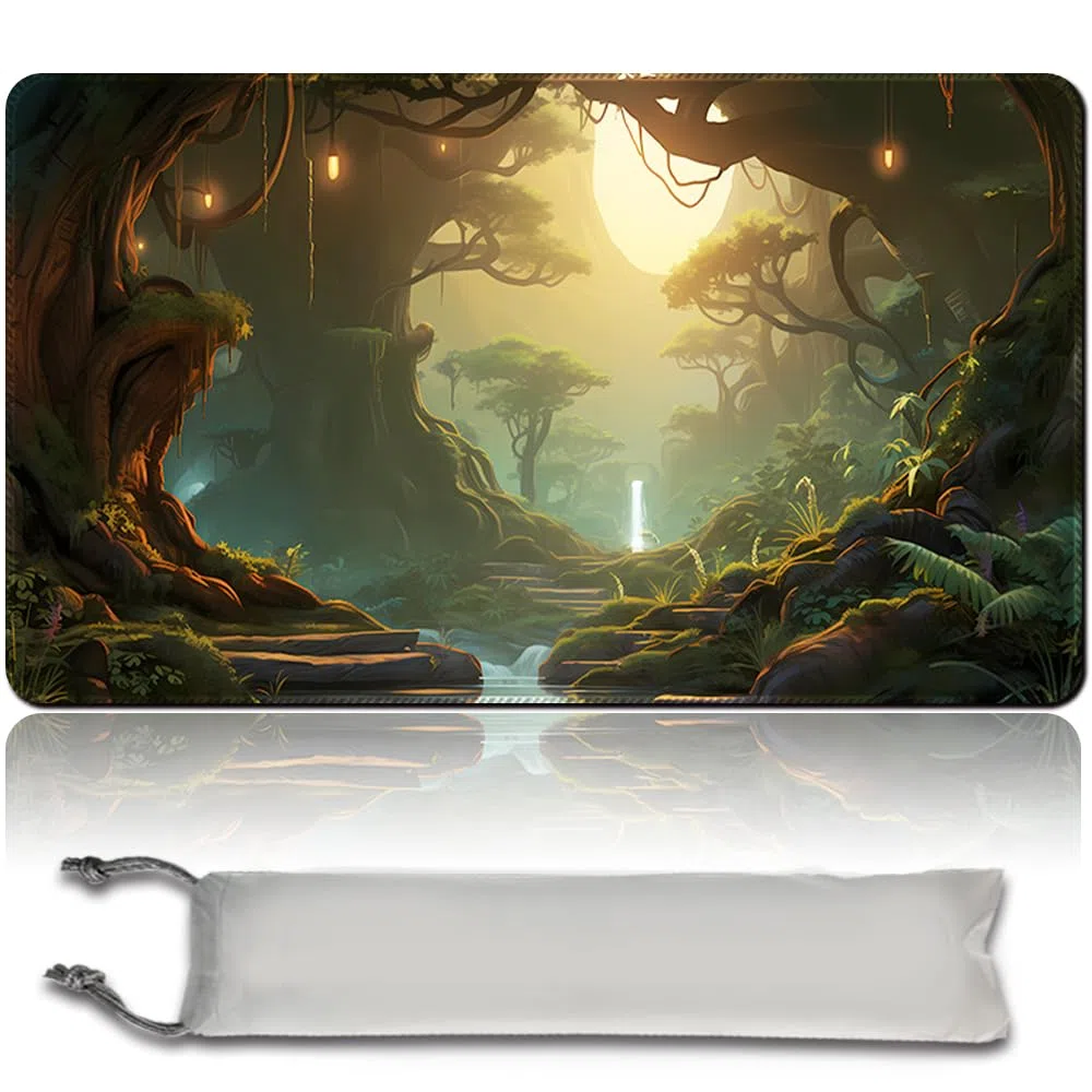 Tappetino da gioco MTG Playmat + Borsa impermeabile gratuita, bordi cuciti, tappetino da gioco TCG per appassionati di carte Playmat per mouse, tappetino da gioco MTG con zone (Tappetino originale