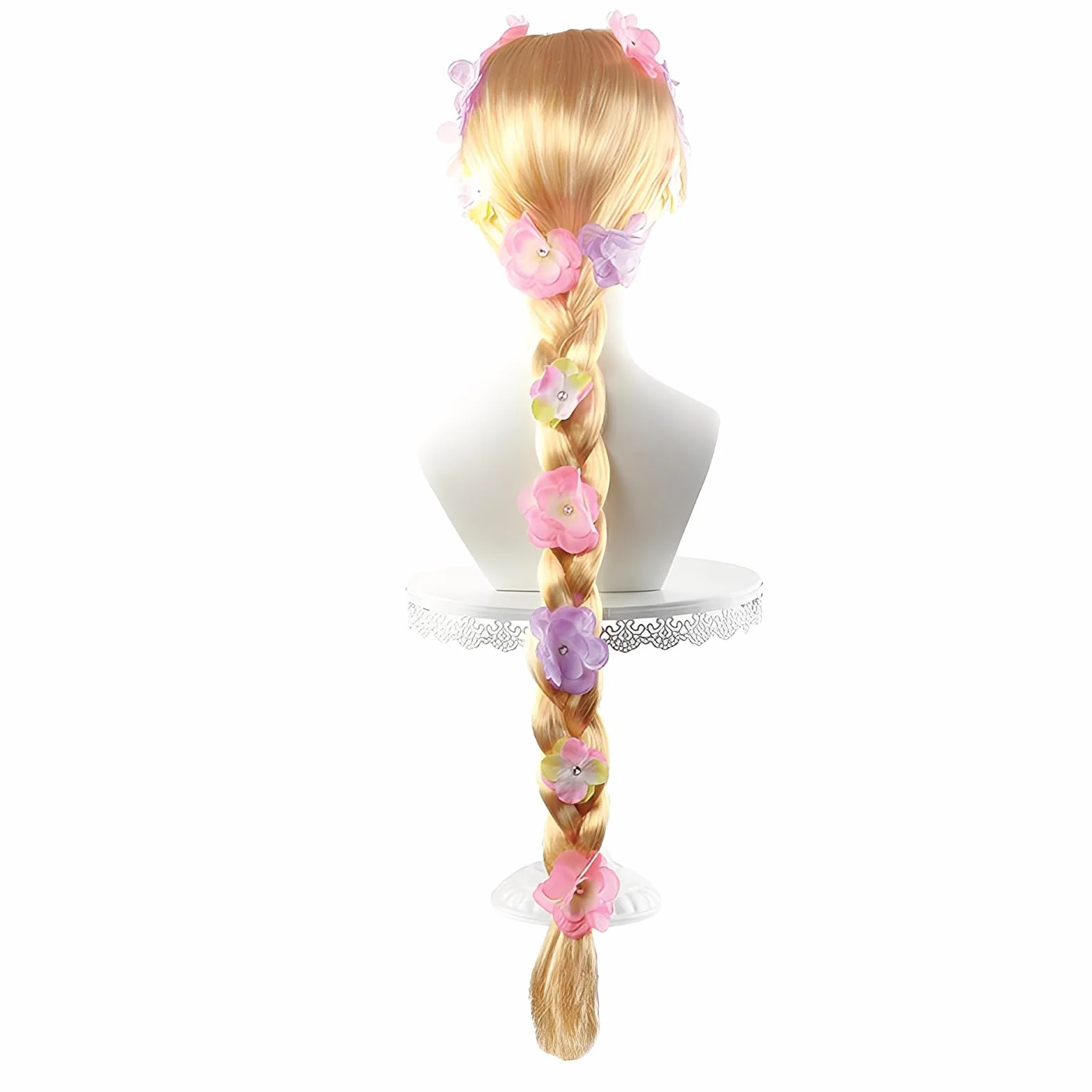 Parrucca Rapunzel Bambina, Parrucche lunghe intrecciate da principessa, Parrucca capelli lunghi, Parrucca Bionda Lunghe Trecce Capelli, per Festa di Compleanno Costume Cosplay