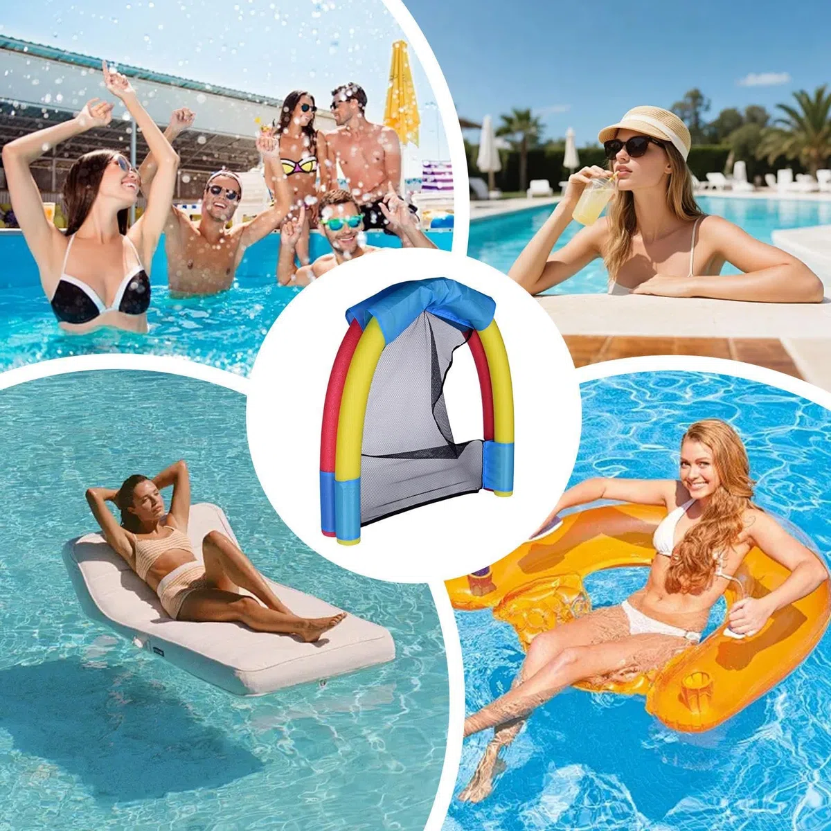 Sedile Gonfiabile per Piscina - Doppia Camera Morbida Confortevole,Poltrone Gonfiabili Morbide per Adulti | per Uomo Donna Bambino Vacanze Estate Spiaggia Lago Fiume Giardino Campeggio Piscina