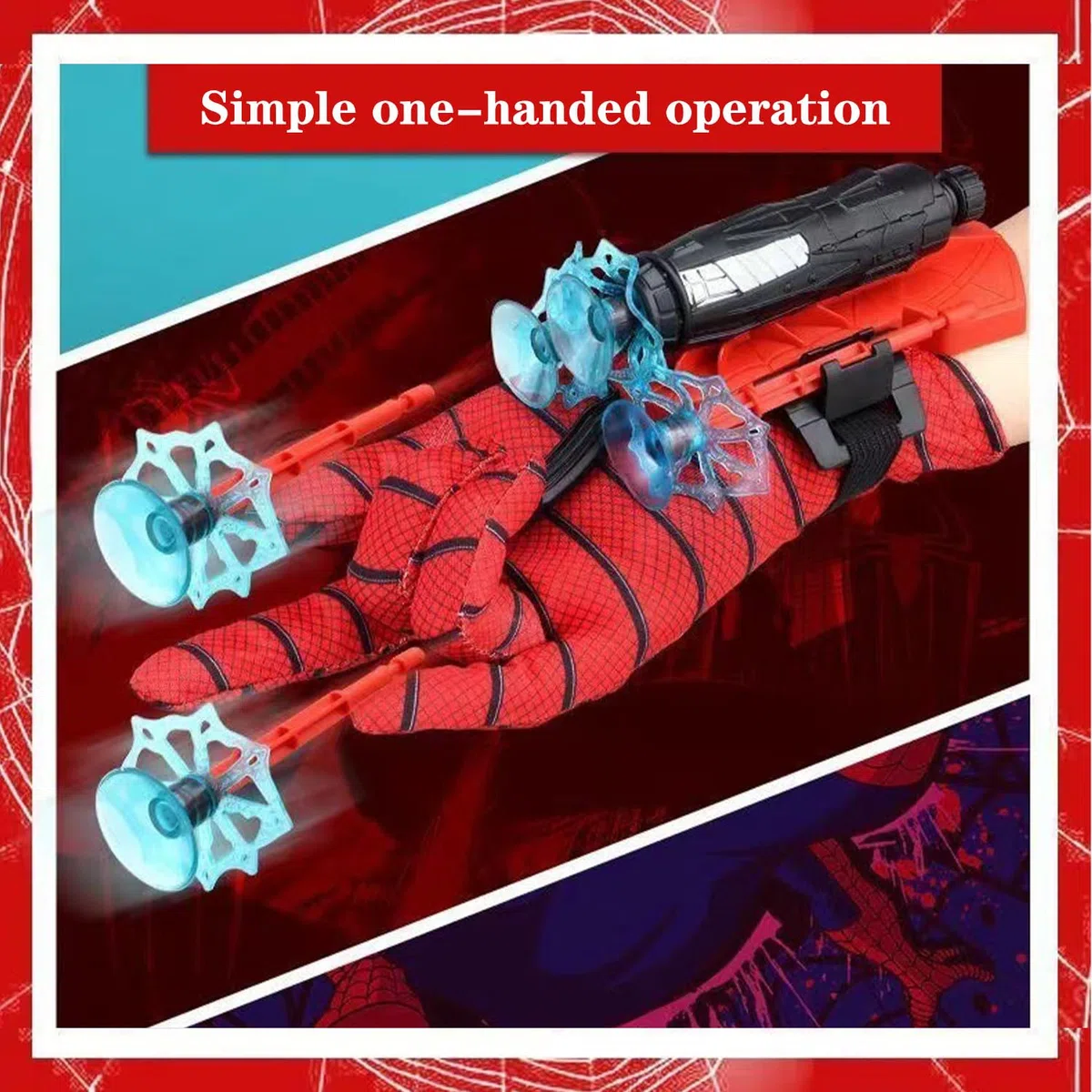 DAIREN Set di 2 Spider Glove Launcher,Spider Launcher,Spider Glove,Spara Ragnatele Giochi per Bambini,Giocattoli educativi in Bambini Cosplay(Rossa)