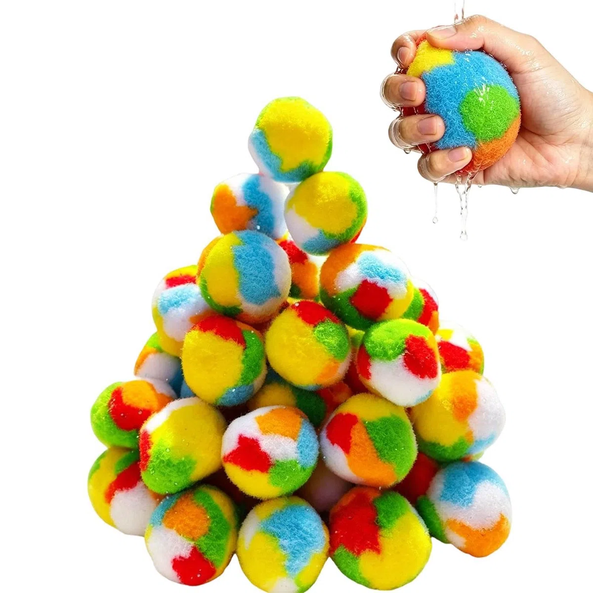 Palline Spugna d'Acqua | 60 Pezzi Morbidi Assorbenti Giocattoli Giochi | Palloncini D'Acqua Giocattoli Da Esterno | Estate Fuori Spiaggia Piscina Festa Cortile Giardino Bambini Ragazzi Ragazze