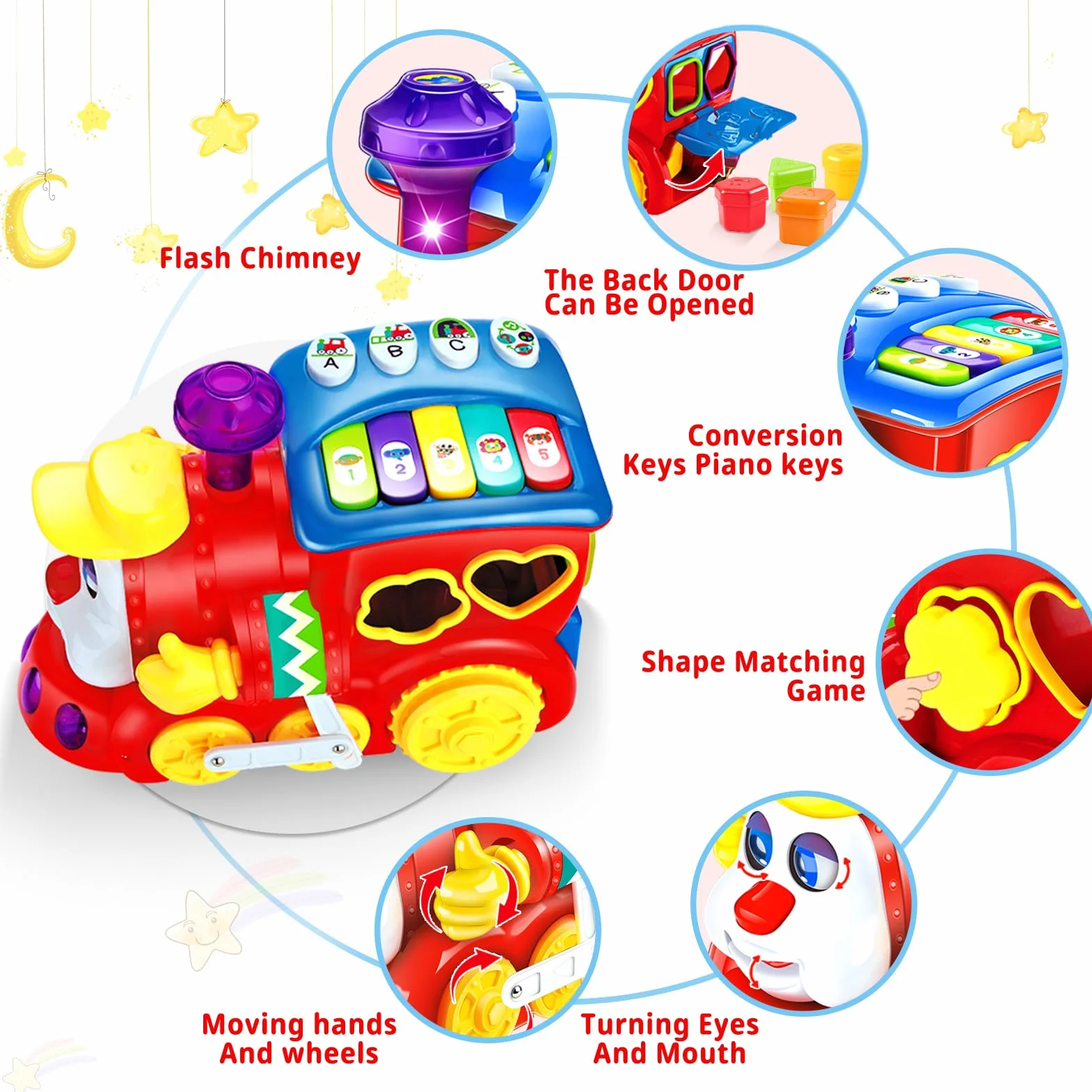 Giochi Bambini 1 2 Anno Treno Musicale Giocattoli Regalo Bambino 1 Anno Educativi l'apprendimento con luci/musicali Compleanno Natale Bambino Bimba Giochi Montessori 1 2 3 Anno Neonato 6 9 12 18 Mesi