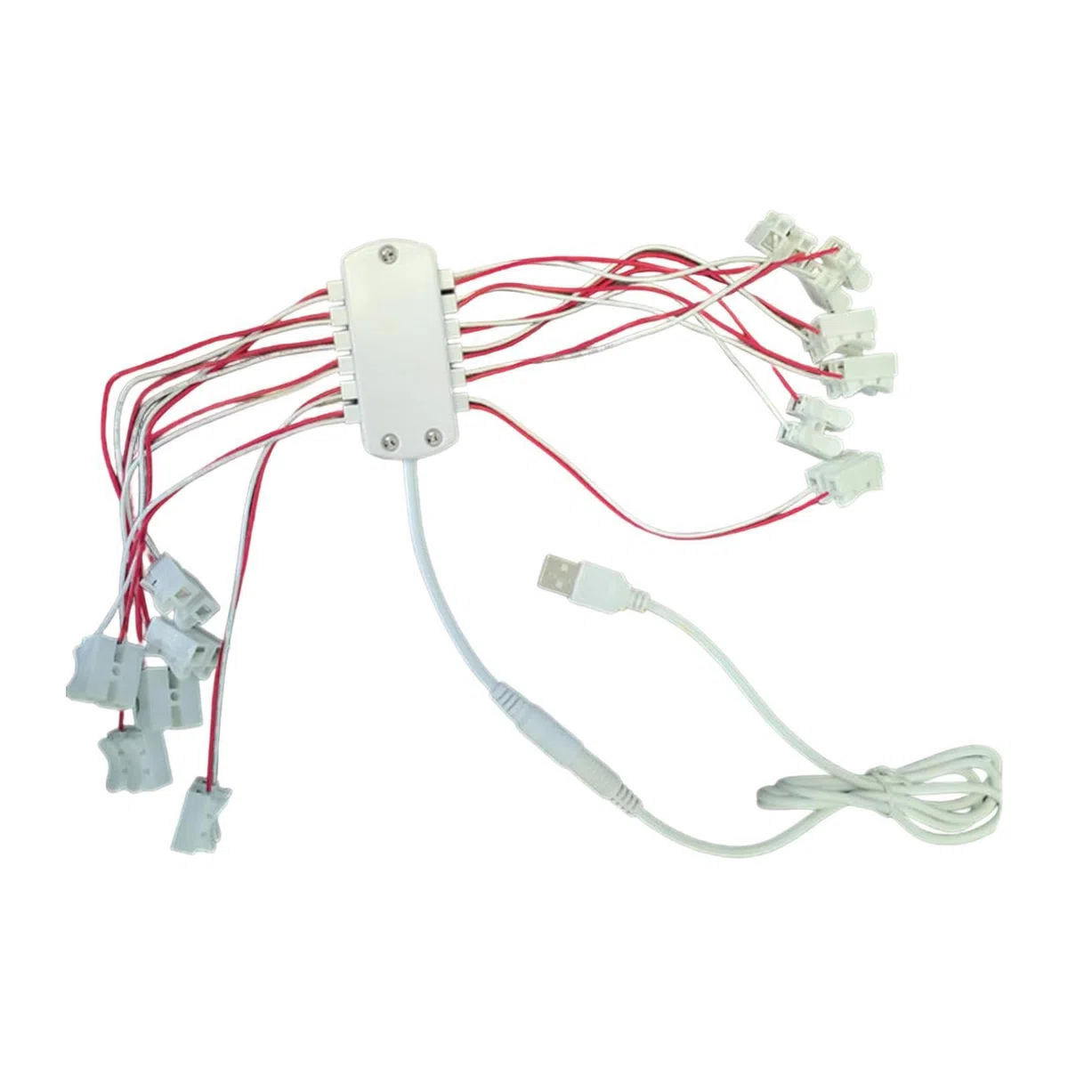 Alimentatore USB da 5 con 12 Porte per Plastici di Treni, Ferrovie in Miniatura, Diorami Architettonici, Parti di Ricambio per Modellismo Ferroviario con Un Cavo USB da 1 Metro