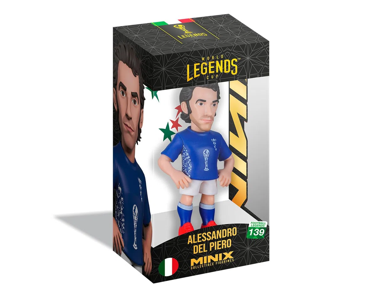 MINIX - Football Legends - Coppa del Mondo di Leggende #139 - Italia - Del Piero - Personaggio da collezione 12 cm