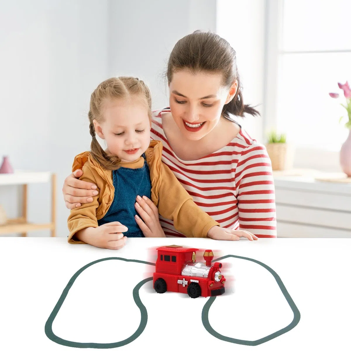 Follow The Inductive Car, New Magic Portable Car Toys, Logical Thinking Sensor Truck Toy with Optical LED, Imaginative Creation Birthday Gift for Boys