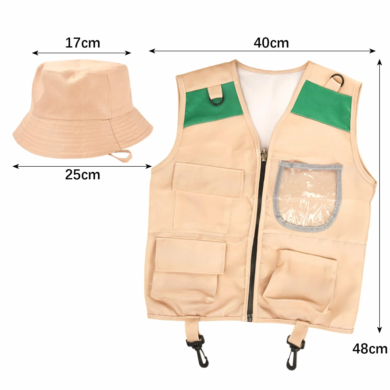 Set di esplorazione per Bambini, Set di Giocattoli da Esploratore Esterno con Gilet, Cappello, Attrezzatura da Campeggio per Bambini, per Avventura Campeggio Escursionismo (A)