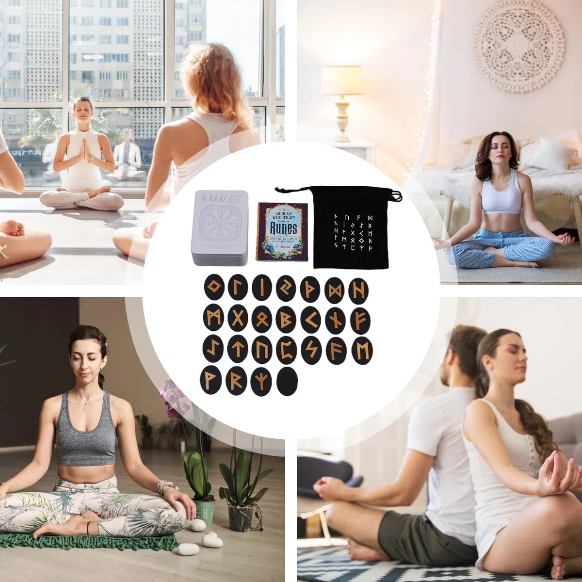 Set di in legno | da meditazione con manuale e borsa per riporlo, set di gioco di divinazione delle mitologiche, in legno per principianti, divinazione, meditazione