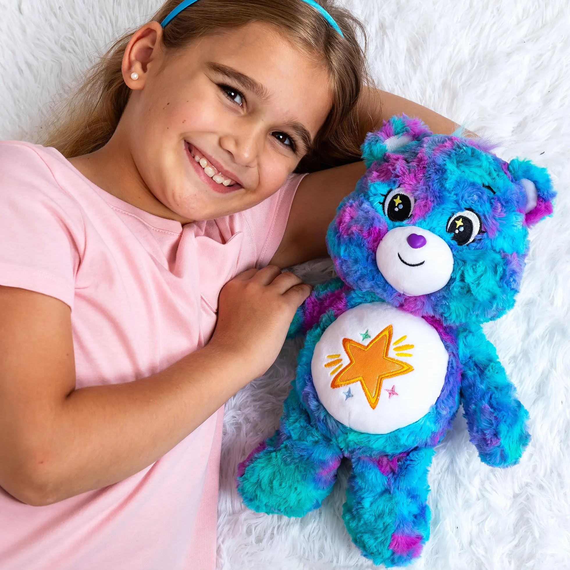 Care Bears Medium Plush Good Wishes Bear Collector Edition - Esclusiva Amazon, Peluche Morbido e Coccoloso, Perfetto per Collezionisti e Bambini, Peluche Ultra Morbido da 35 cm