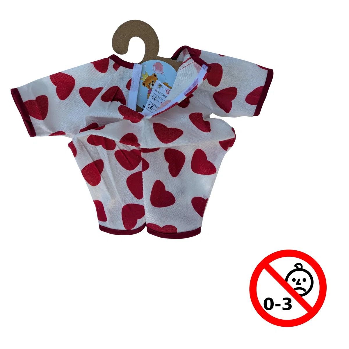 Pigiama tutto in uno con cuoricini, 40 cm, per orsacchiotti Build a Bear
