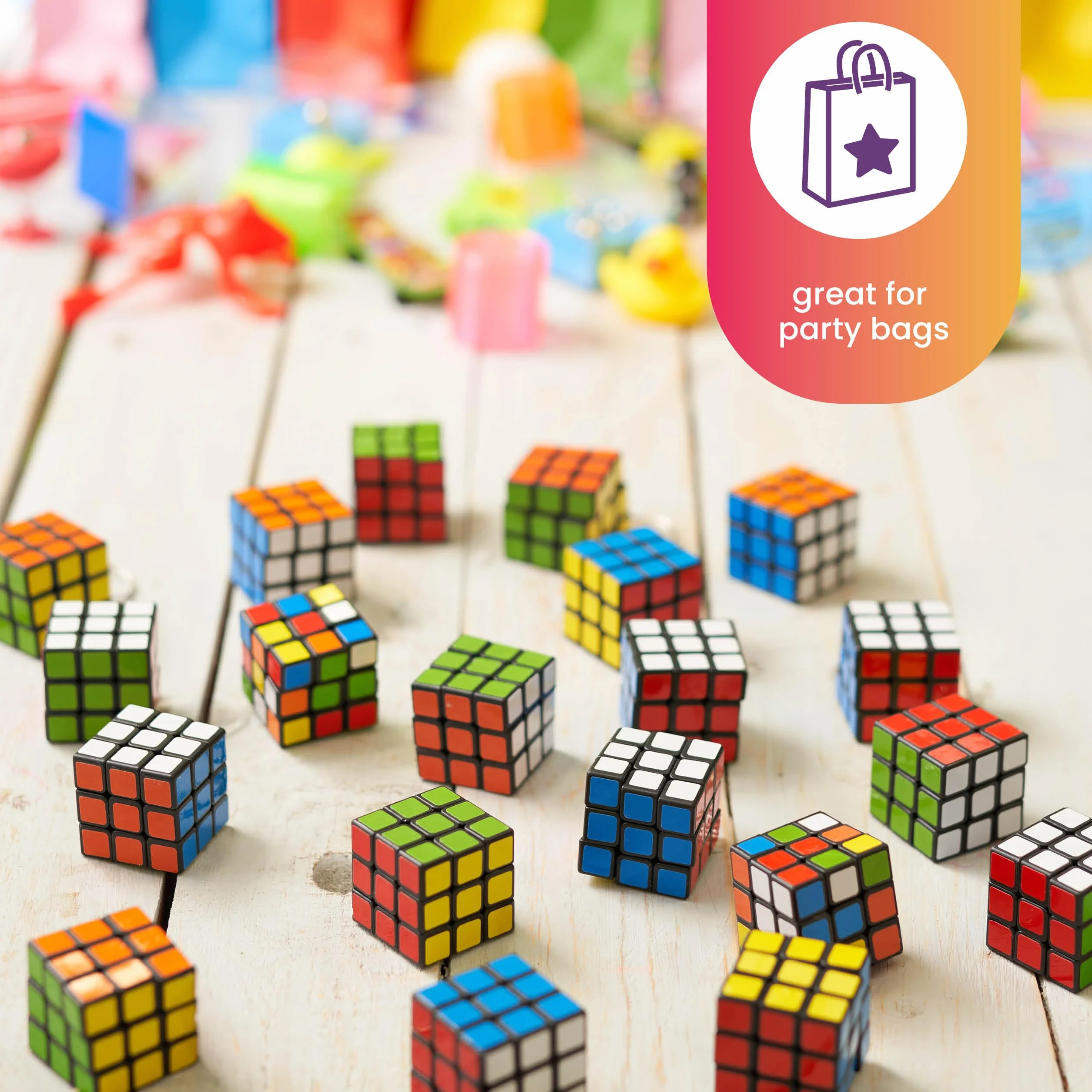 THE TWIDDLERS - 30 Puzzle Cubo Fidget Toys, 3x3 - Cubo di Velocità, Perfetti come mini giochi per bambini per riempire i sacchetti delle feste, rompicapo Multipack Premi per la classe - 3cm
