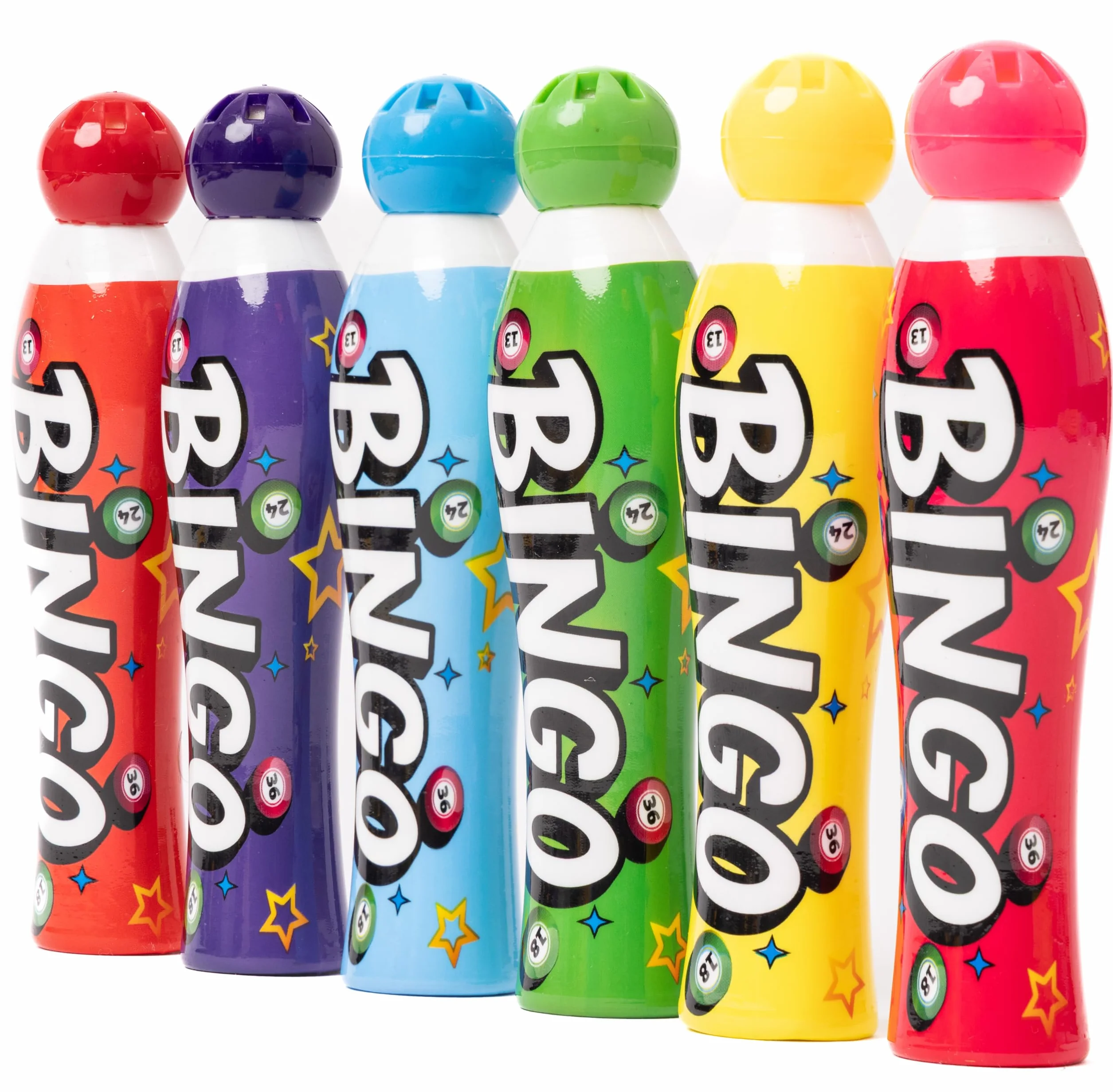 evelay Confezione da 6 pennarelli grandi per bingo, colori misti, 40 ml, per biglietti in scatola espositiva, penne per marcatura lisce e pulite per giochi di bingo