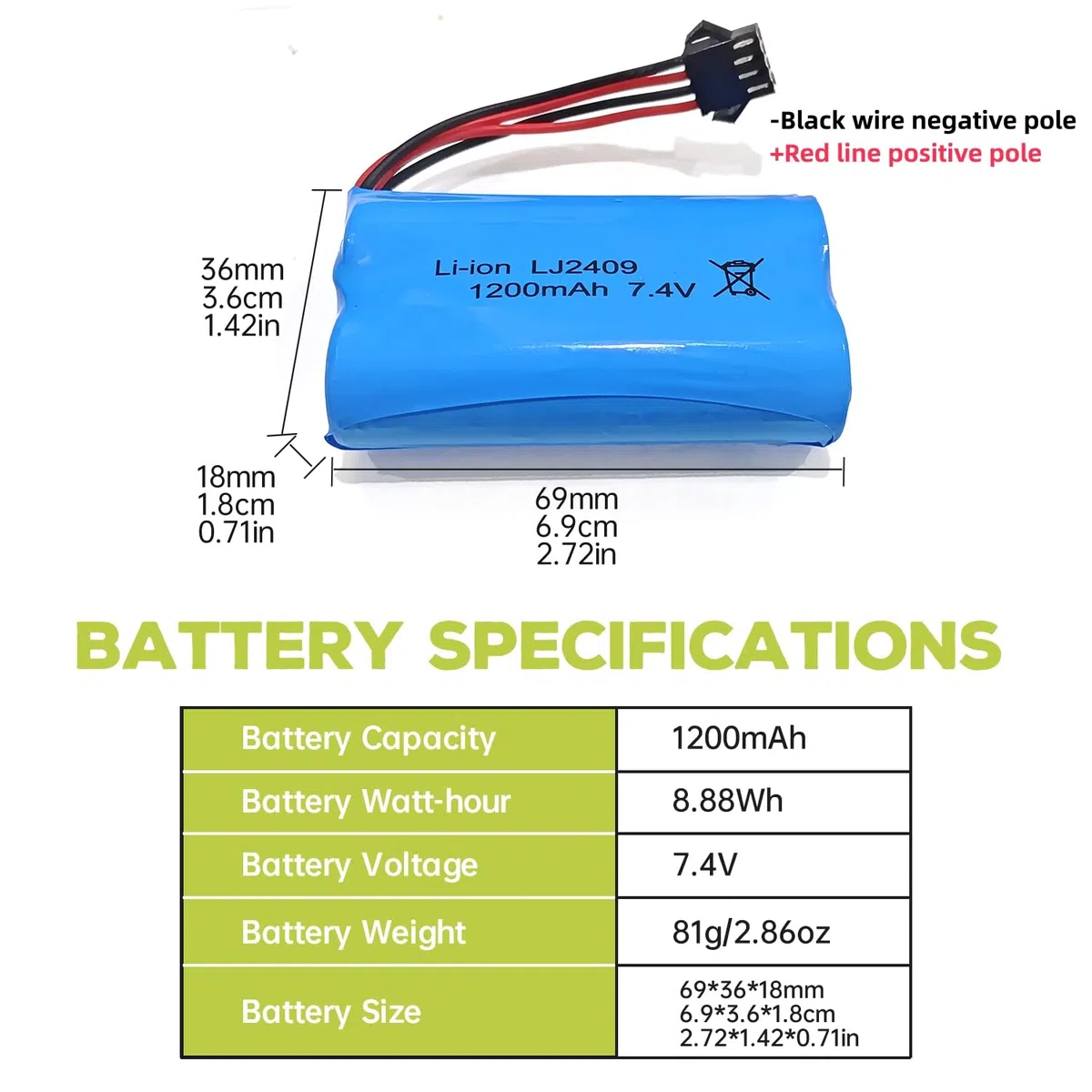 1PCS 7.4V 1200mAh SM-4P Plug Batteria Ricaricabile con Cavo di Ricarica USB per EC08 RC Giocattolo Arrampicata Drifting Car Modello Off-Road Car RC Barca Batteria